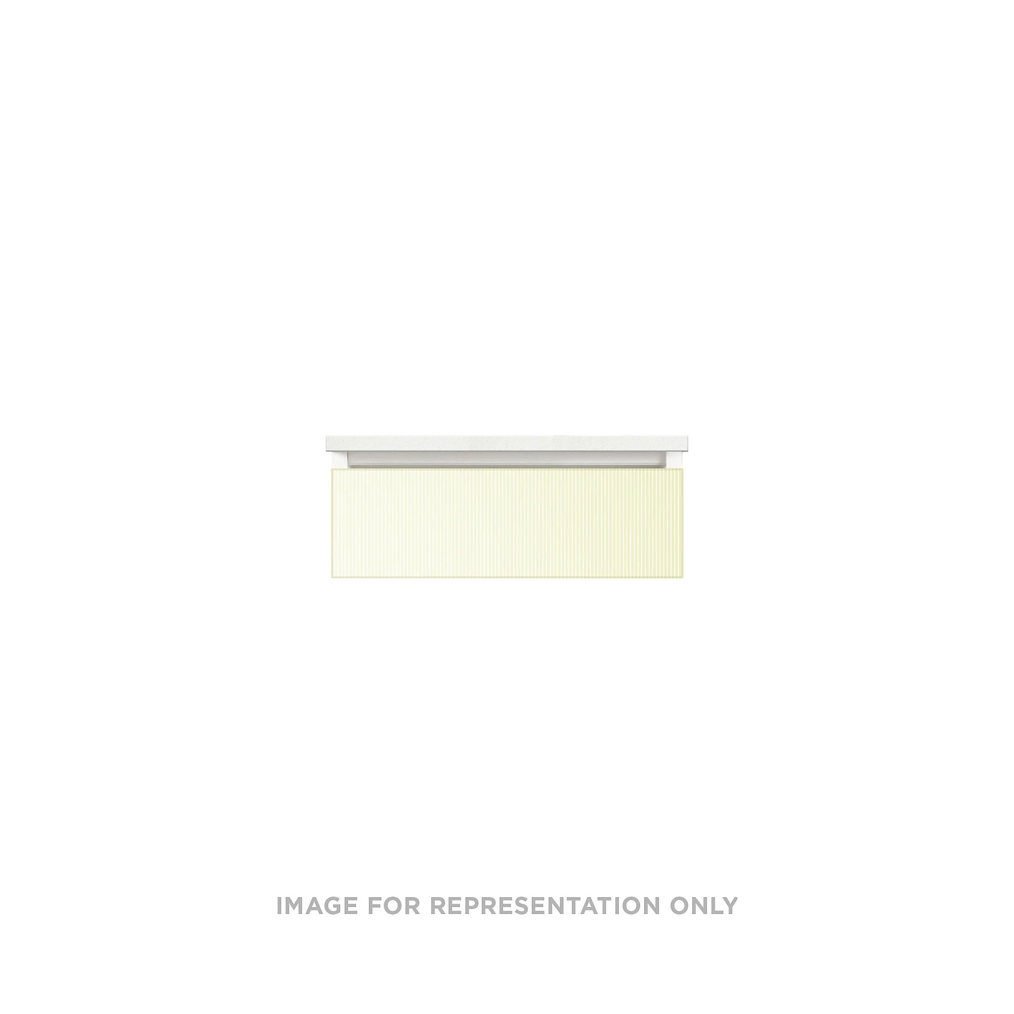 robern VM24H1D21T60N Cartesian Vanity, 24" x 7-1/2" x 21", Reeded White, Tip Out Drawer, No Night Light
