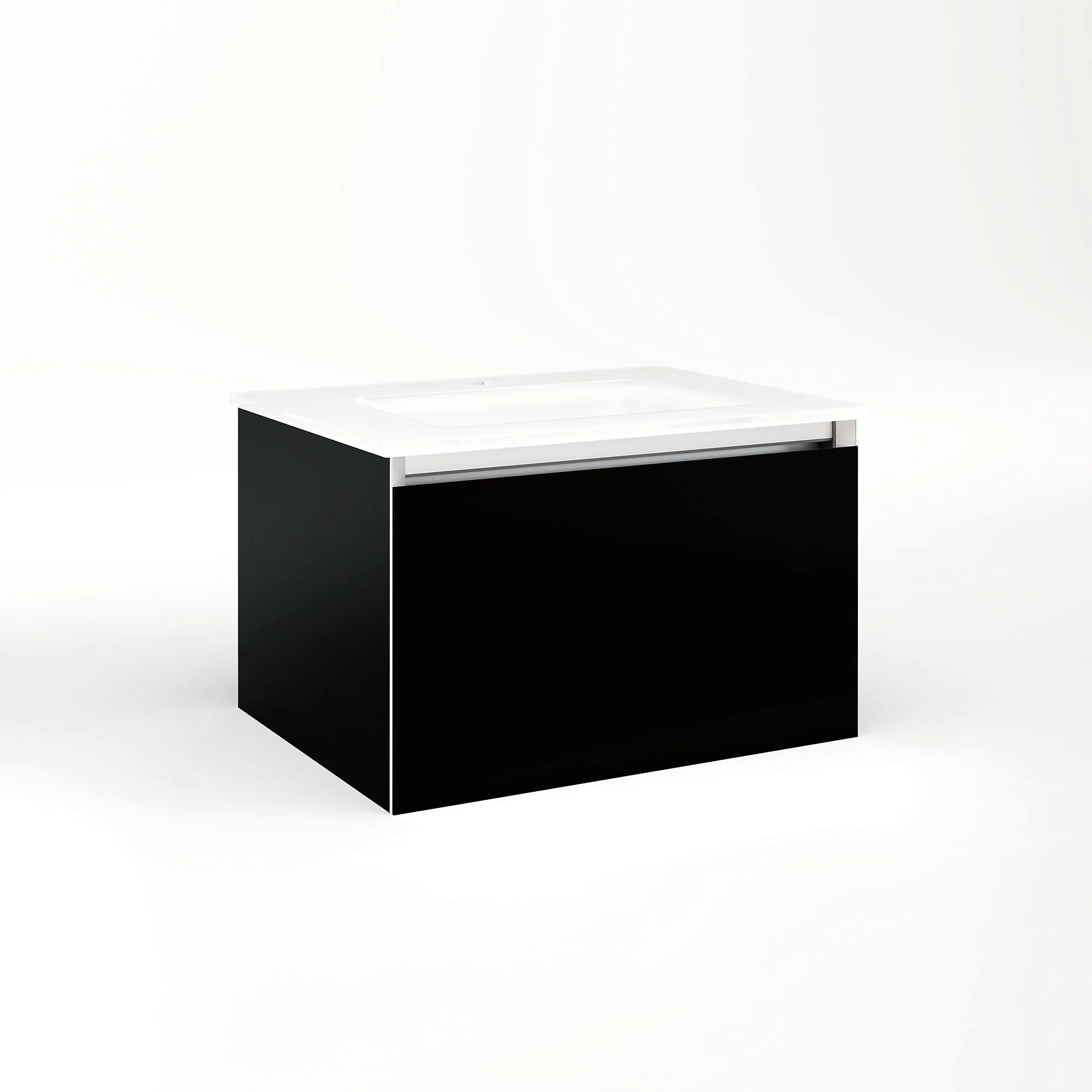 robern VM24H2D18F20S Cartesian Vanity, 24" x 15" x 18", Black, Full Drawer, Selectable Night Light, 2700K/4000K Temperature (Warm/Cool Light)