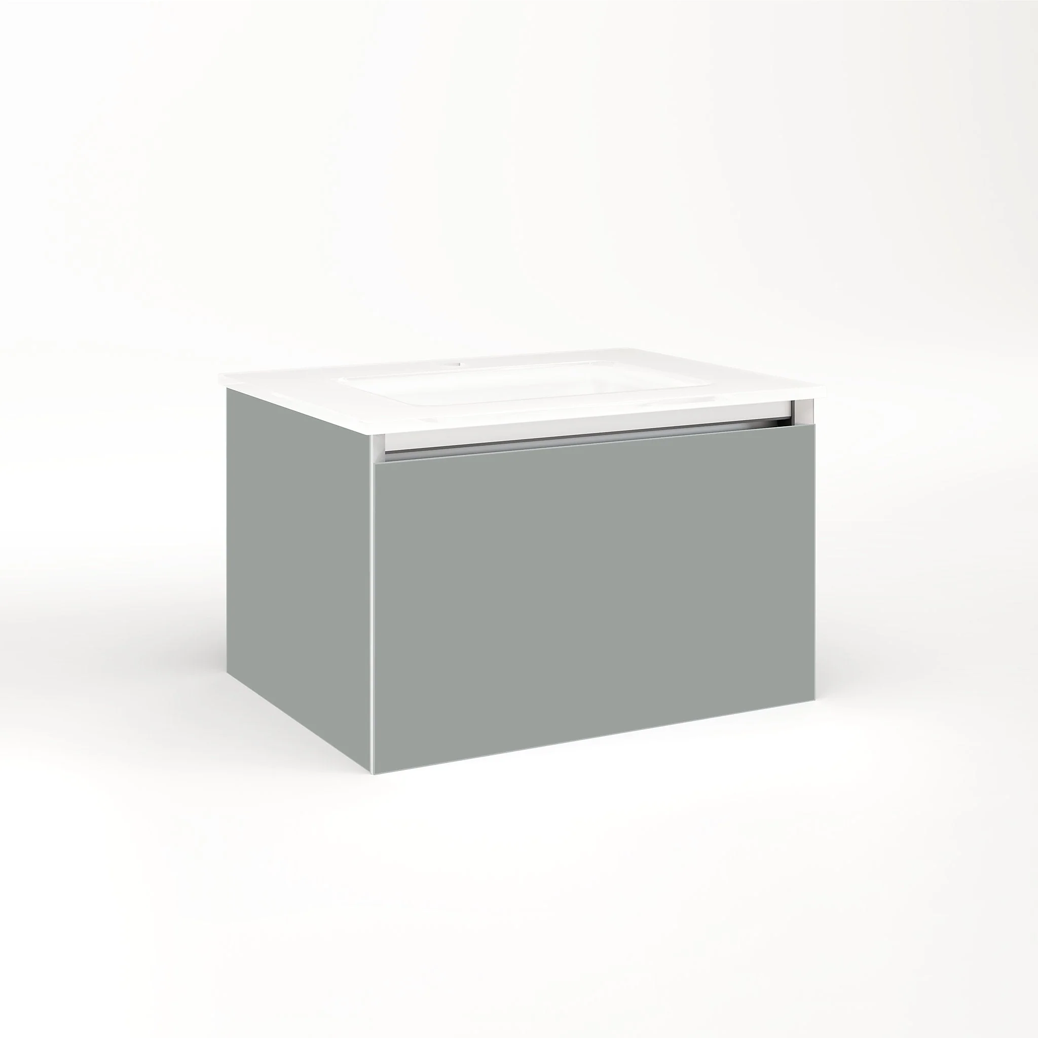robern VM24H2D18F27S Cartesian Vanity, 24" x 15" x 18", Matte Gray, Full Drawer, Selectable Night Light, 2700K/4000K Temperature (Warm/Cool Light)