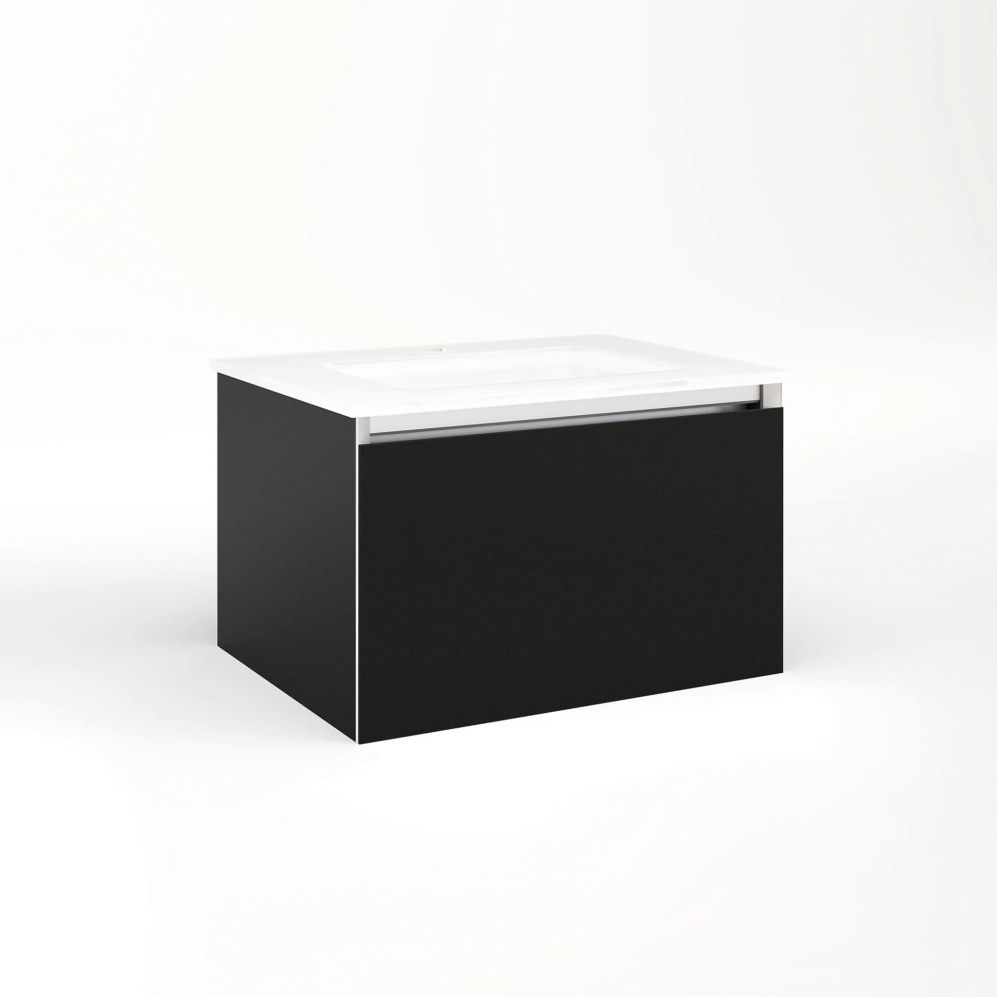 robern VM24H2D18F28S Cartesian Vanity, 24" x 15" x 18", Matte Black, Full Drawer, Selectable Night Light, 2700K/4000K Temperature (Warm/Cool Light)