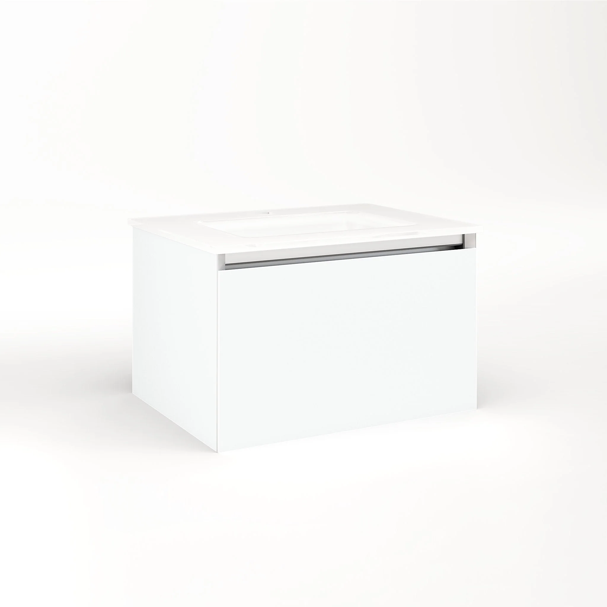 robern VM24H2D18P21S Cartesian Vanity, 24" x 15" x 18", White, Plumbing Drawer, Selectable Night Light, 2700K/4000K Temperature (Warm/Cool Light)