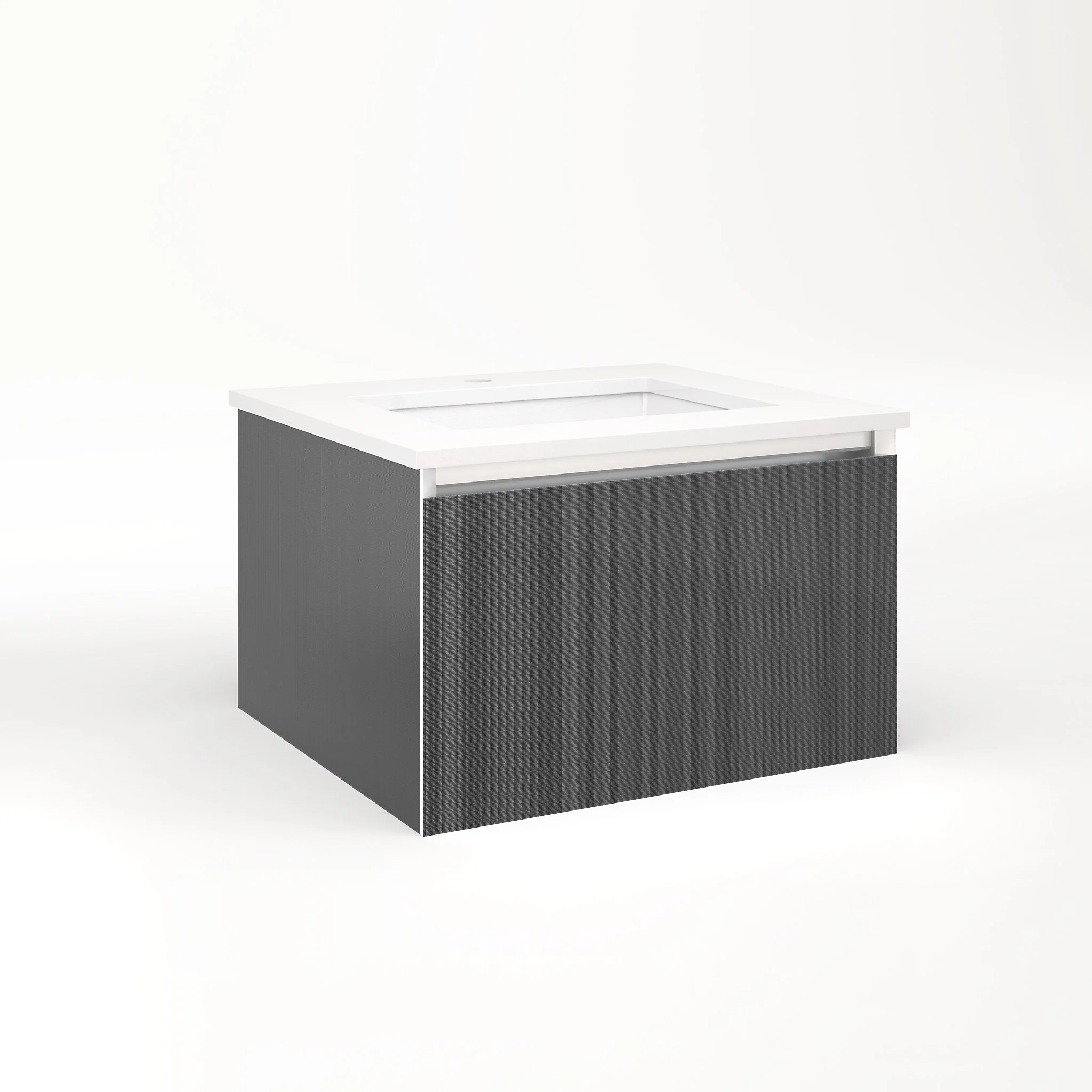 robern VM24H2D21F24N Cartesian Vanity, 24" x 15" x 21", Smoke Screen, Full Drawer, No Night Light