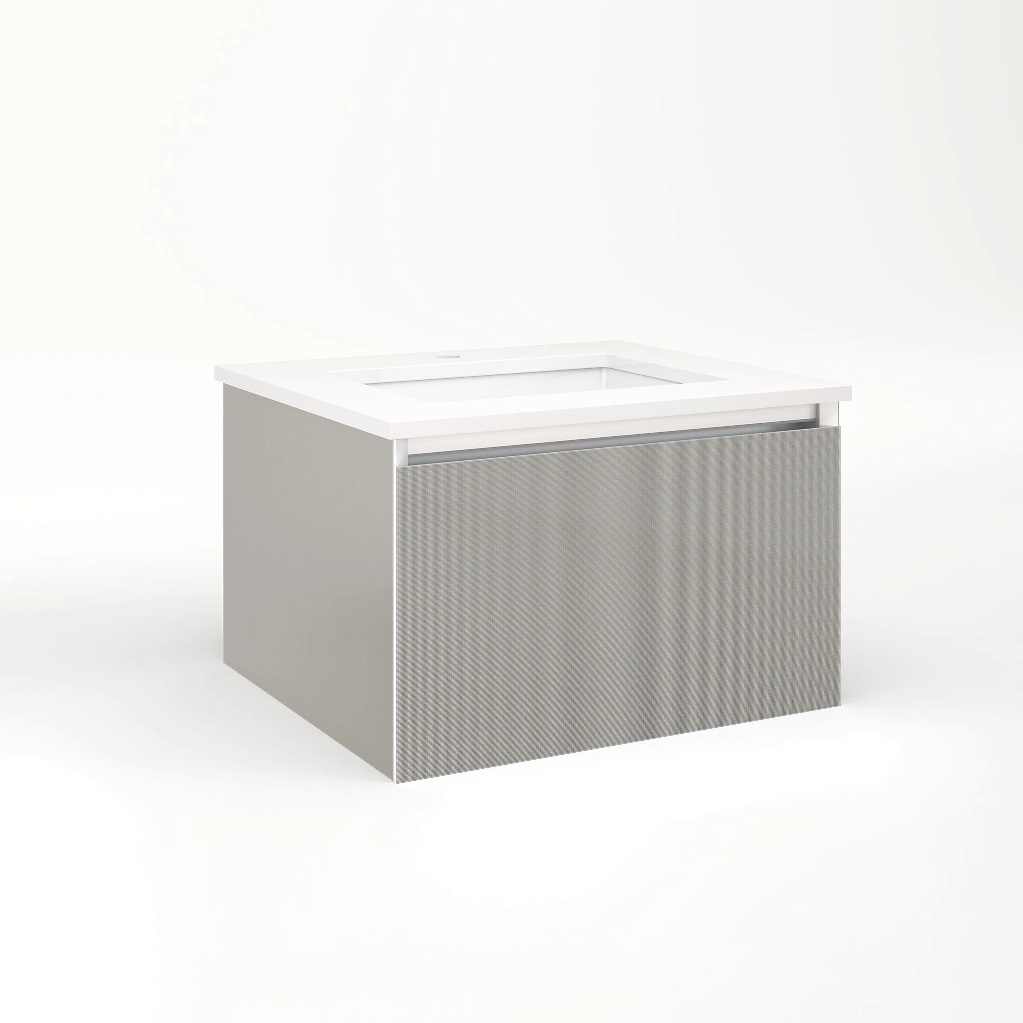 robern VM24H2D21F25N Cartesian Vanity, 24" x 15" x 21", Silver Screen, Full Drawer, No Night Light