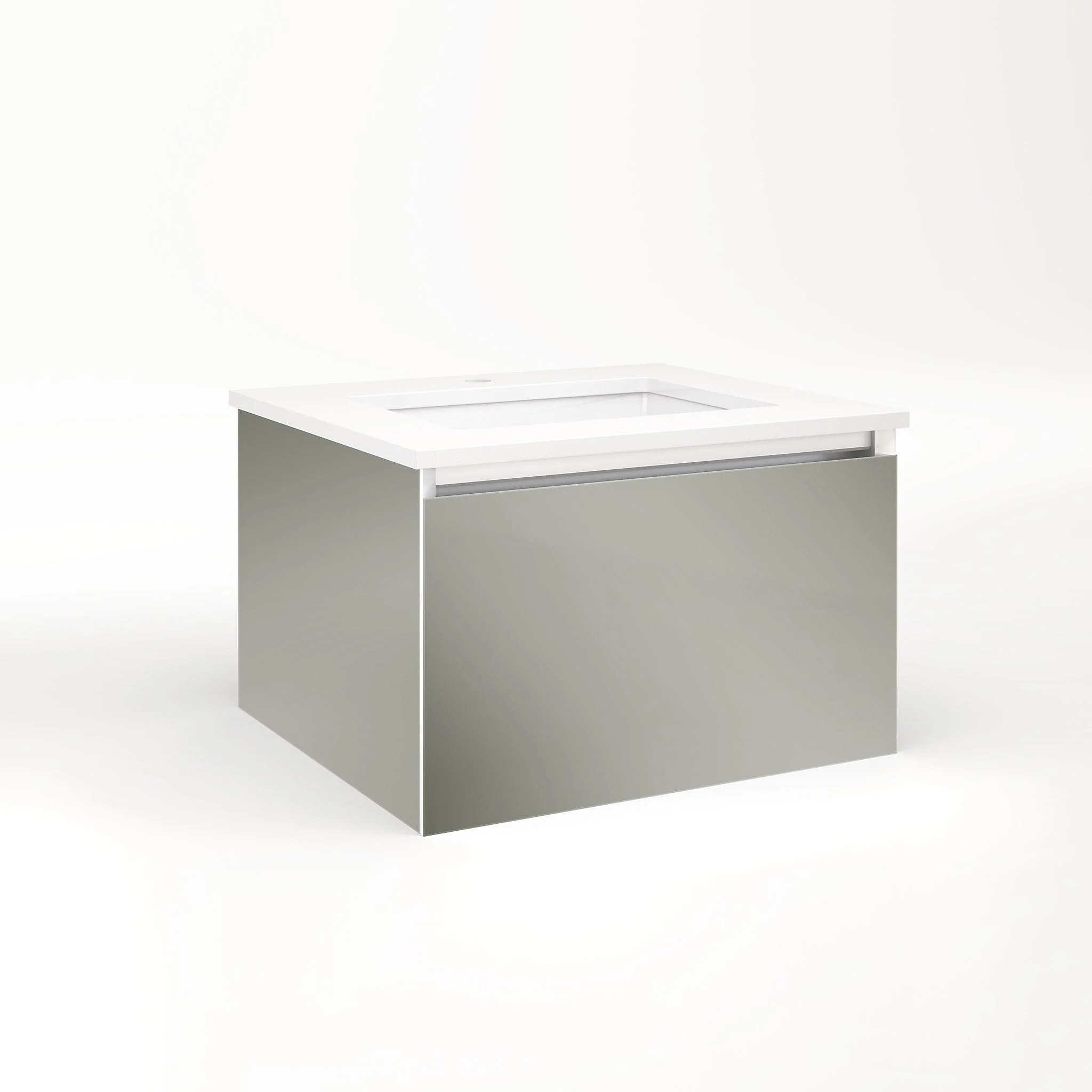 robern VM24H2D21P10S Cartesian Vanity, 24" x 15" x 21", Mirror, Plumbing Drawer, Selectable Night Light, 2700K/4000K Temperature (Warm/Cool Light)