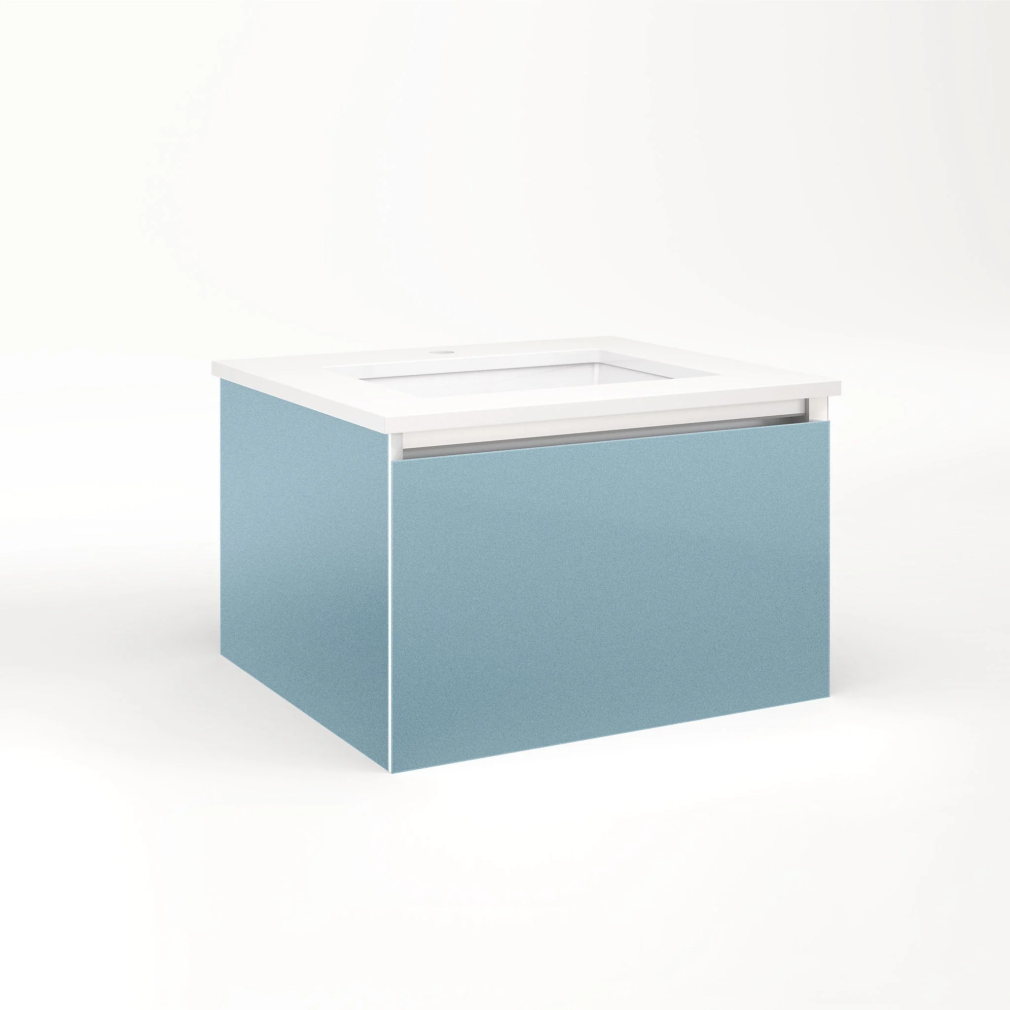 robern VM24H2D21P23L Cartesian Vanity, 24" x 15" x 21", Ocean, Plumbing Drawer, Night Light, 5000K Temperature (Cool Light)