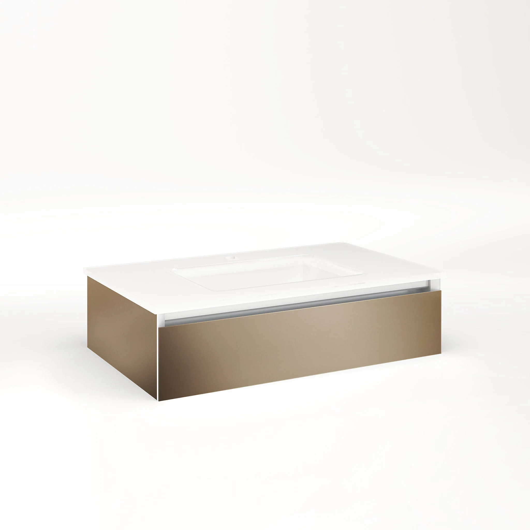 robern VM30H1D18F12N Cartesian Vanity, 30" x 7-1/2" x 18", Satin Bronze, Full Drawer, No Night Light