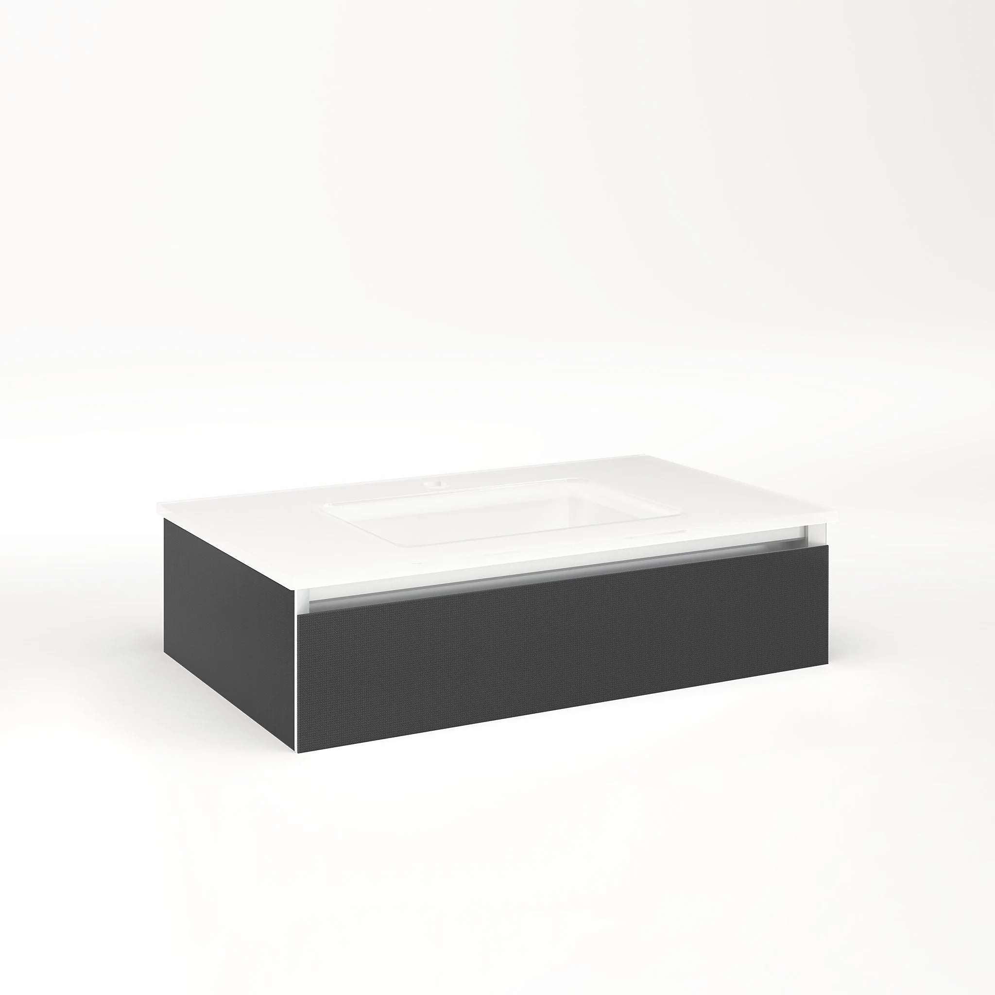 robern VM30H1D18F24N Cartesian Vanity, 30" x 7-1/2" x 18", Smoke Screen, Full Drawer, No Night Light