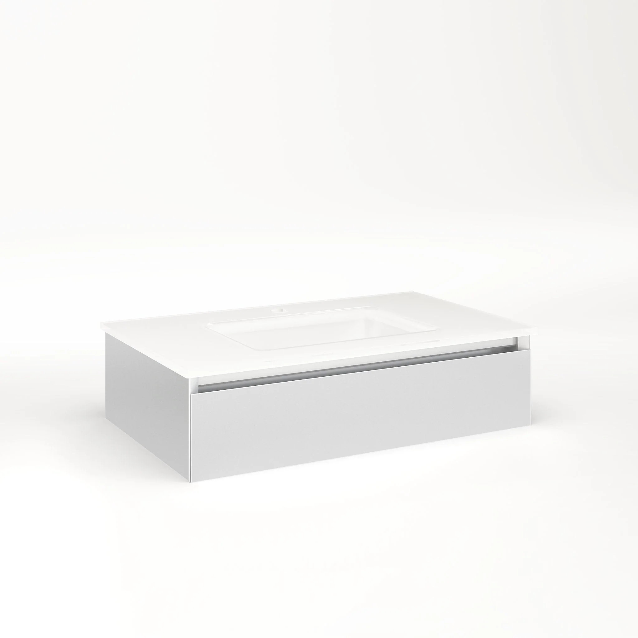 robern VM30H1D18T19N Cartesian Vanity, 30" x 7-1/2" x 18", Satin White, Tip Out Drawer, No Night Light