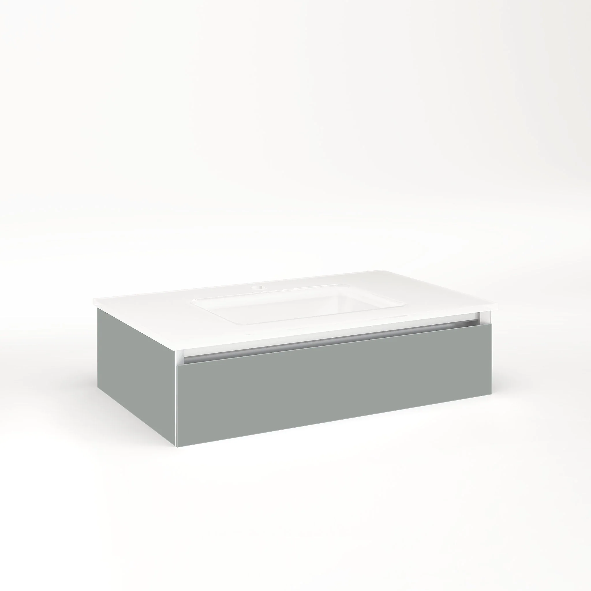 robern VM30H1D18T27S Cartesian Vanity, 30" x 7-1/2" x 18", Matte Gray, Tip Out Drawer, Selectable Night Light, 2700K/4000K Temperature (Warm/Cool Light)