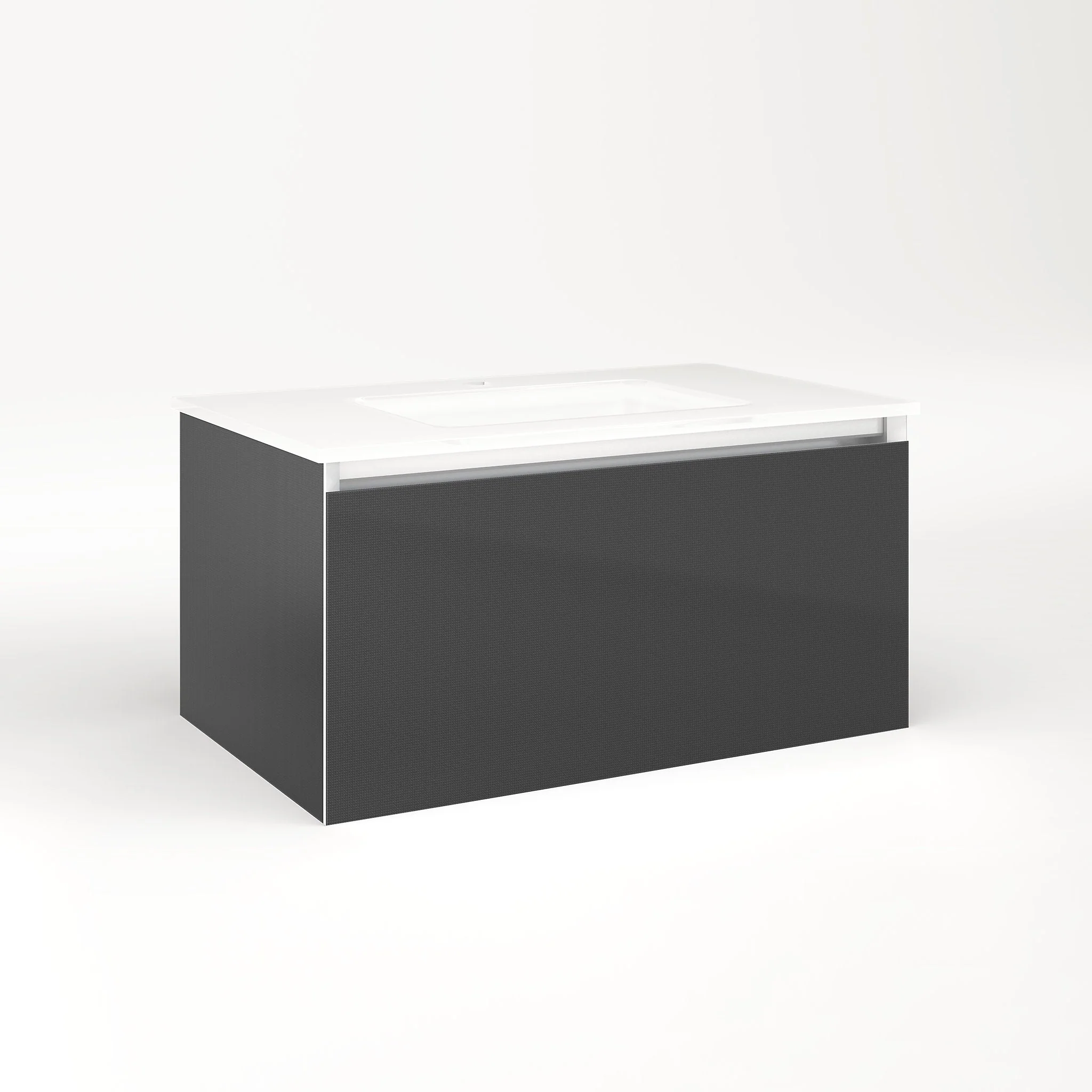 robern VM30H2D18F24S Cartesian Vanity, 30" x 15" x 18", Smoke Screen, Full Drawer, Selectable Night Light, 2700K/4000K Temperature (Warm/Cool Light)
