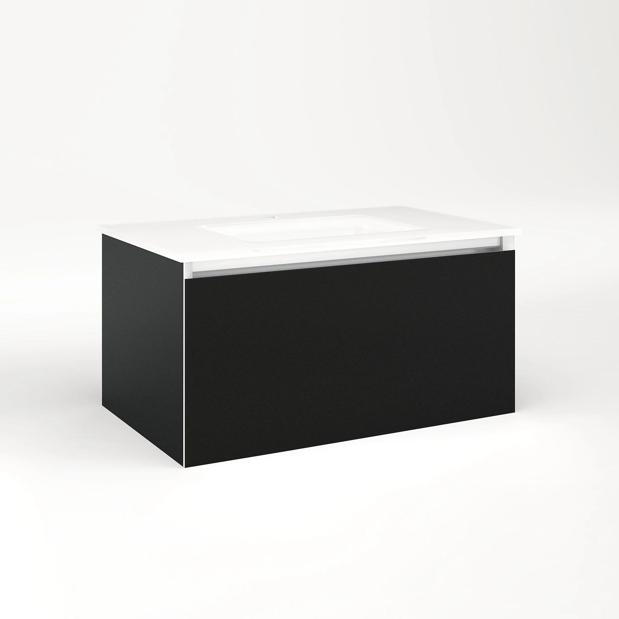 robern VM30H2D18F28S Cartesian Vanity, 30" x 15" x 18", Matte Black, Full Drawer, Selectable Night Light, 2700K/4000K Temperature (Warm/Cool Light)