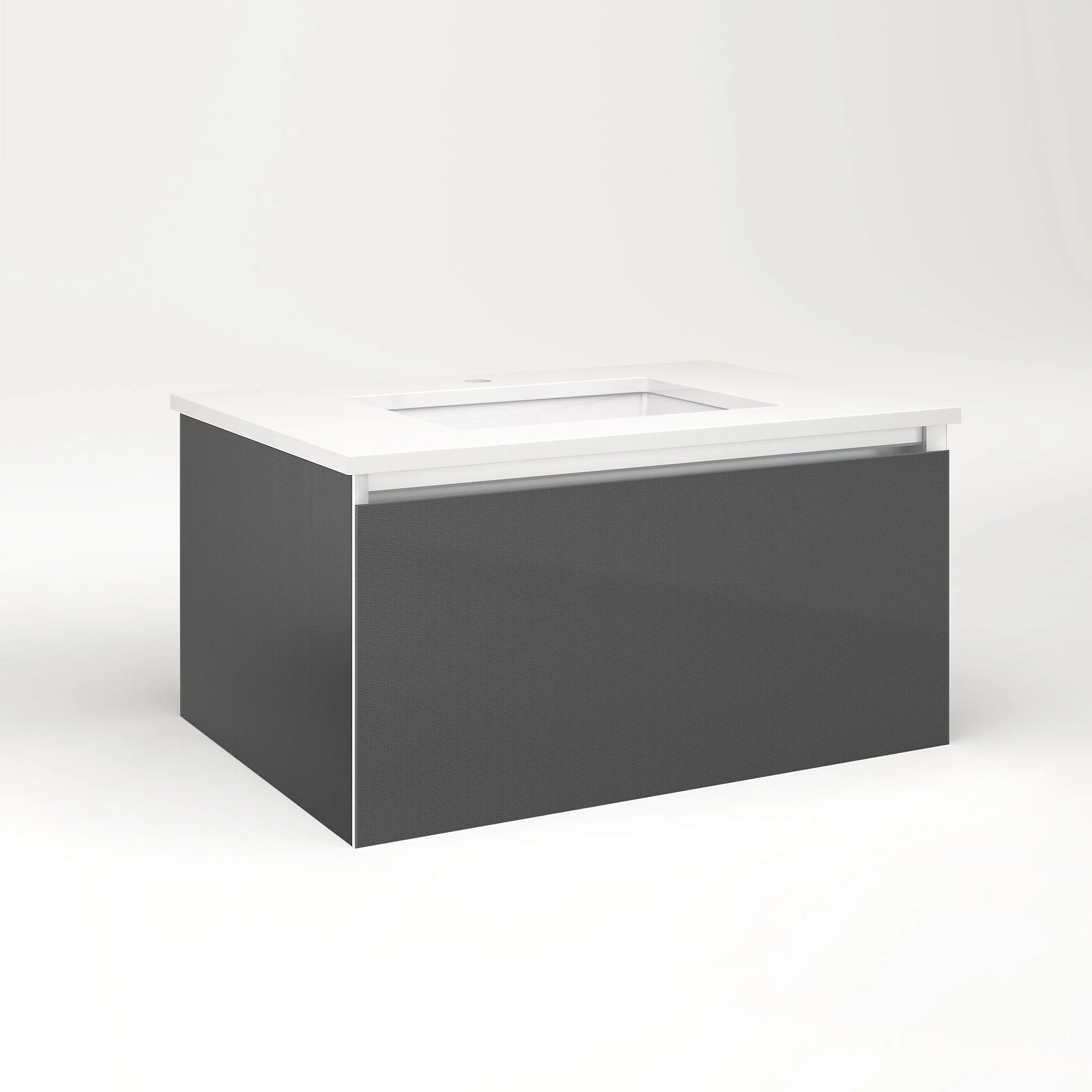 robern VM30H2D21F24N Cartesian Vanity, 30" x 15" x 21", Smoke Screen, Full Drawer, No Night Light