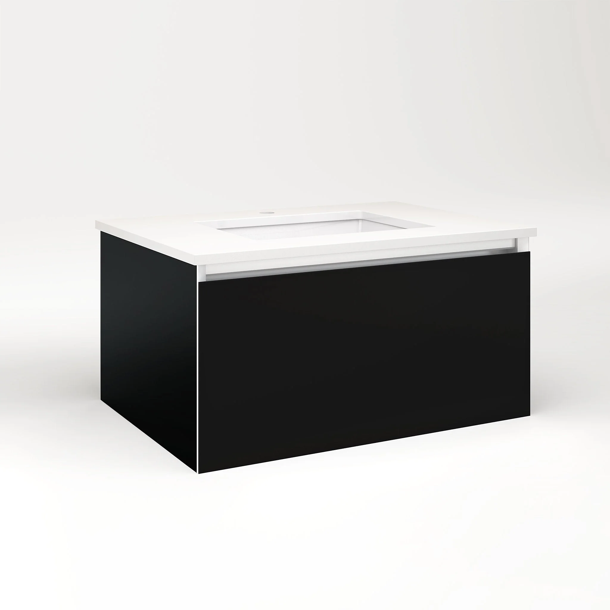 robern VM30H2D21P20S Cartesian Vanity, 30" x 15" x 21", Black, Plumbing Drawer, Selectable Night Light, 2700K/4000K Temperature (Warm/Cool Light)
