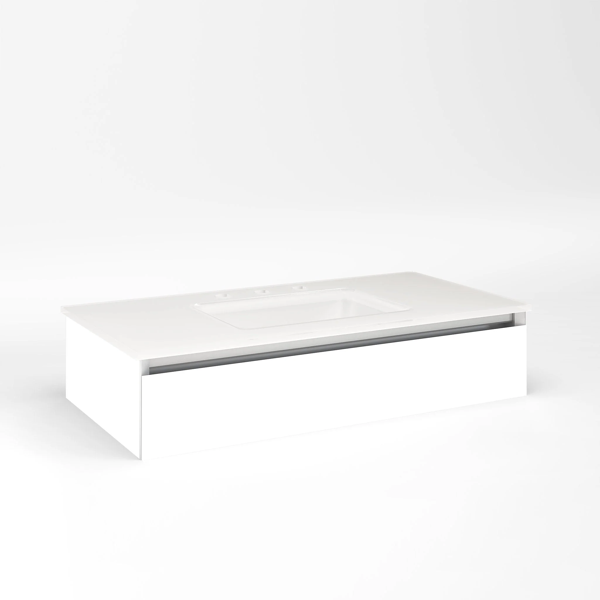 robern VM36H1D18F26S Cartesian Vanity, 36" x 7-1/2" x 18", Matte White, Full Drawer, Selectable Night Light, 2700K/4000K Temperature (Warm/Cool Light)