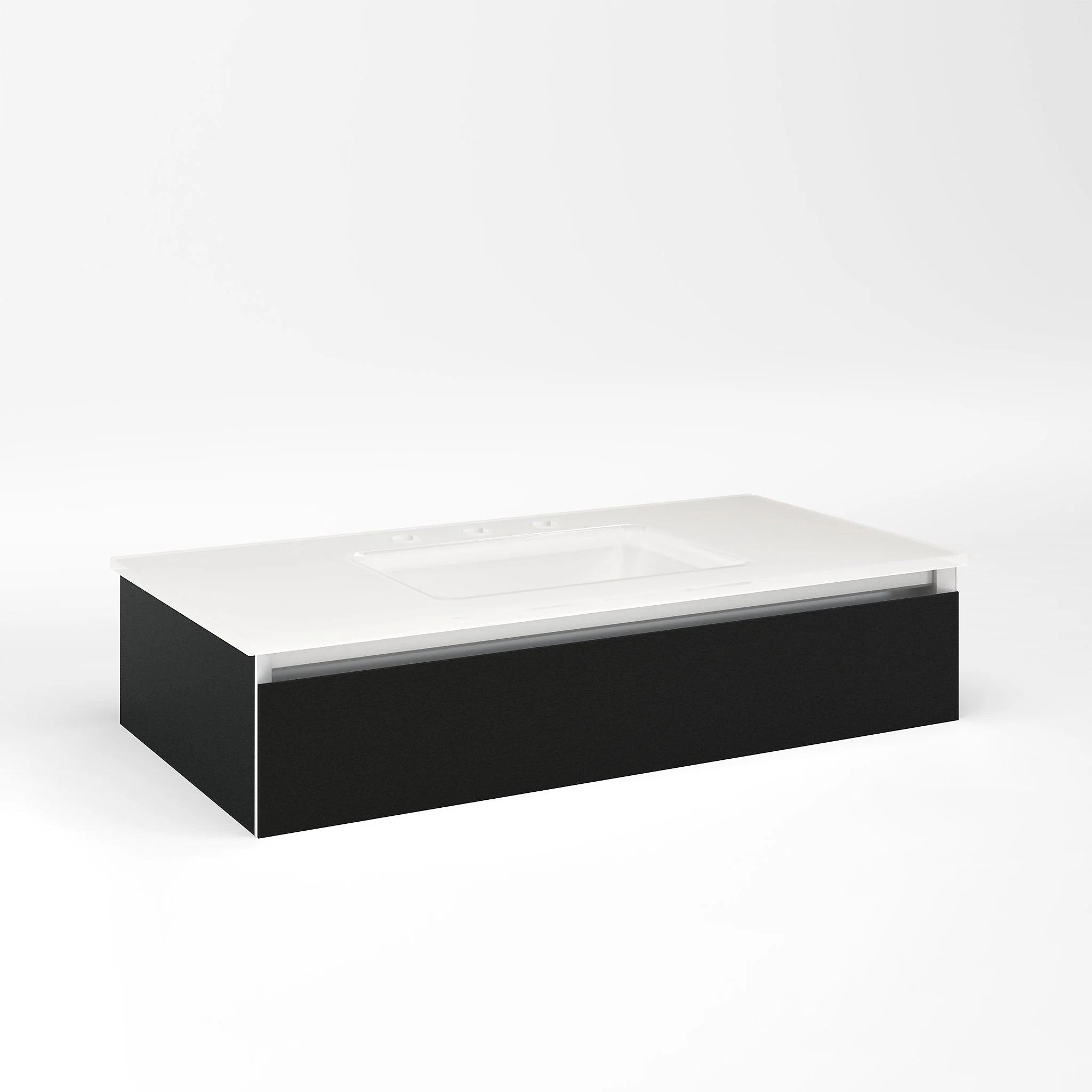 robern VM36H1D18F28S Cartesian Vanity, 36" x 7-1/2" x 18", Matte Black, Full Drawer, Selectable Night Light, 2700K/4000K Temperature (Warm/Cool Light)