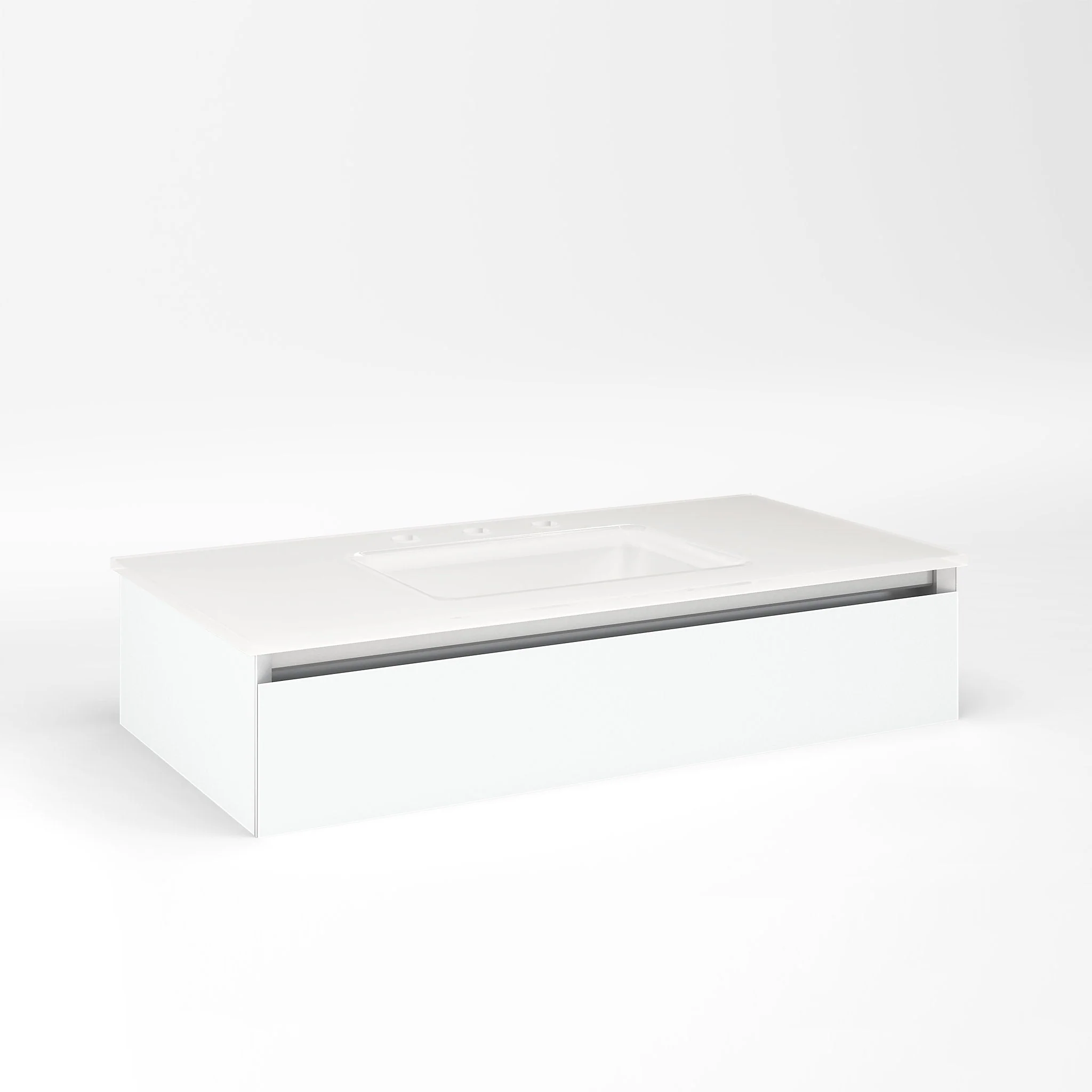 robern VM36H1D18T21S Cartesian Vanity, 36" x 7-1/2" x 18", White, Tip Out Drawer, Selectable Night Light, 2700K/4000K Temperature (Warm/Cool Light)