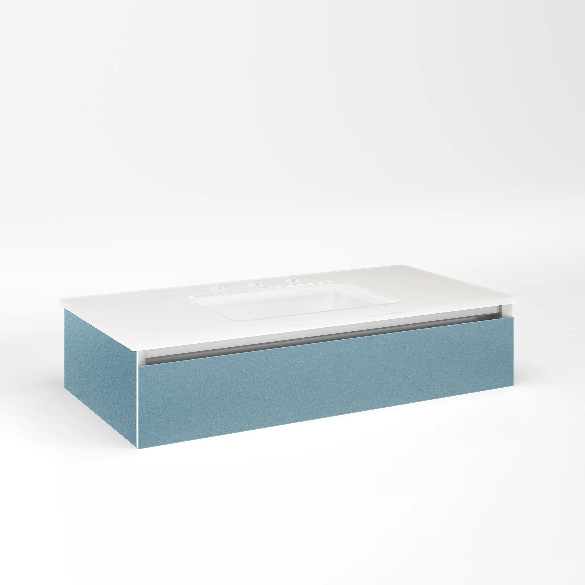 robern VM36H1D18T23L Cartesian Vanity, 36" x 7-1/2" x 18", Ocean, Tip Out Drawer, Night Light, 5000K Temperature (Cool Light)