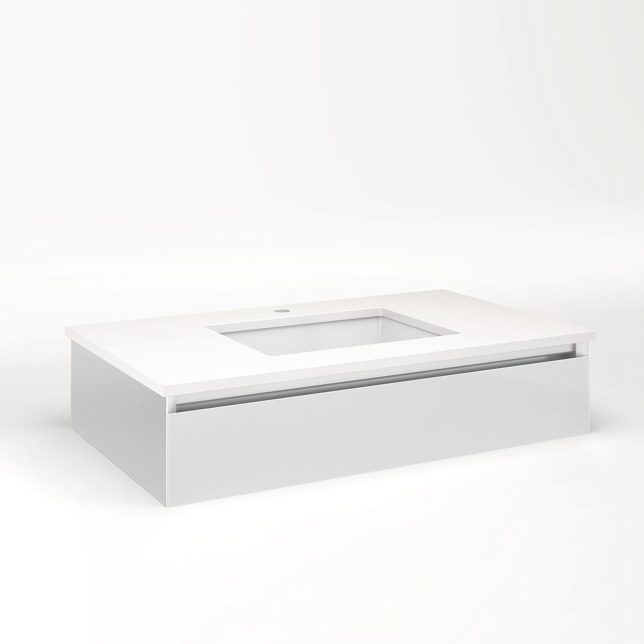 robern VM36H1D21T19L Cartesian Vanity, 36" x 7-1/2" x 21", Satin White, Tip Out Drawer, Night Light, 5000K Temperature (Cool Light)