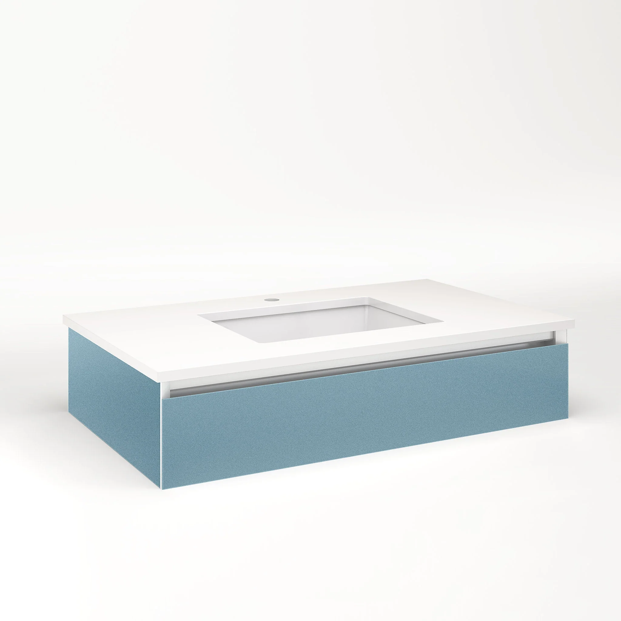 robern VM36H1D21T23L Cartesian Vanity, 36" x 7-1/2" x 21", Ocean, Tip Out Drawer, Night Light, 5000K Temperature (Cool Light)