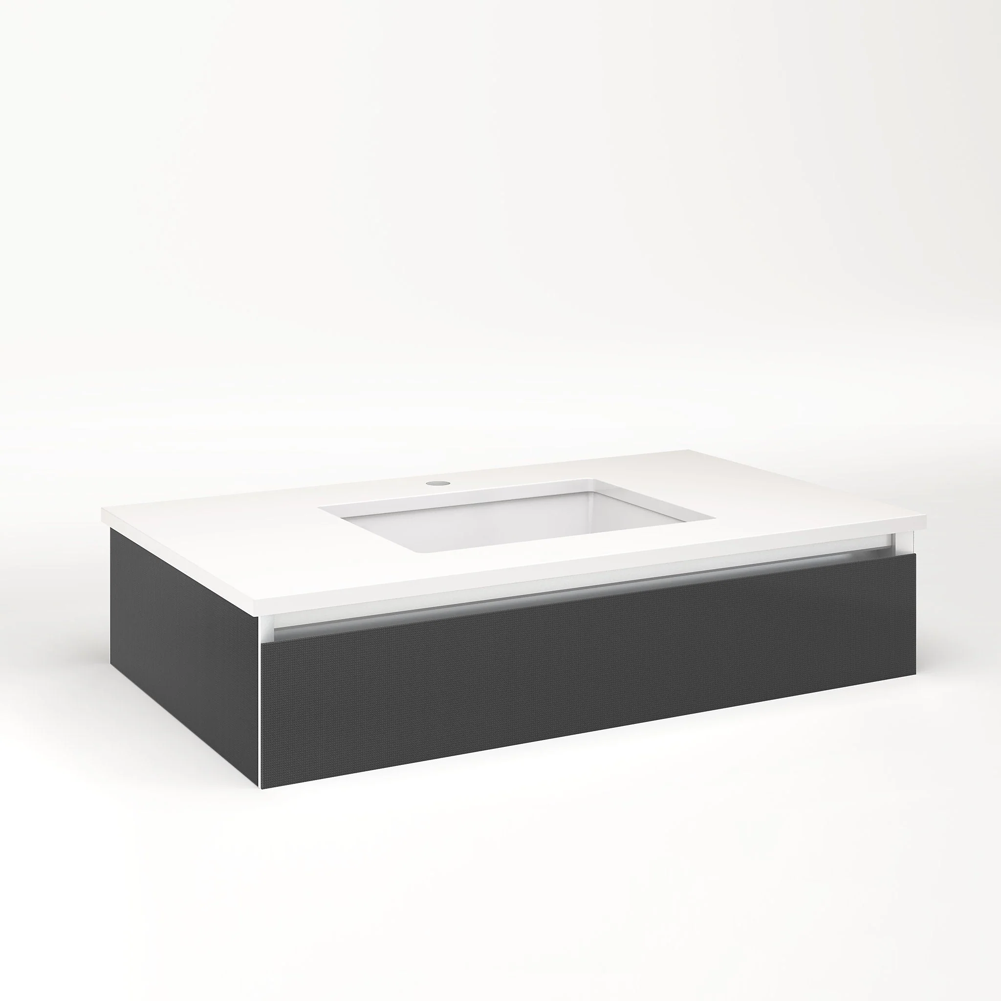 robern VM36H1D21T24N Cartesian Vanity, 36" x 7-1/2" x 21", Smoke Screen, Tip Out Drawer, No Night Light