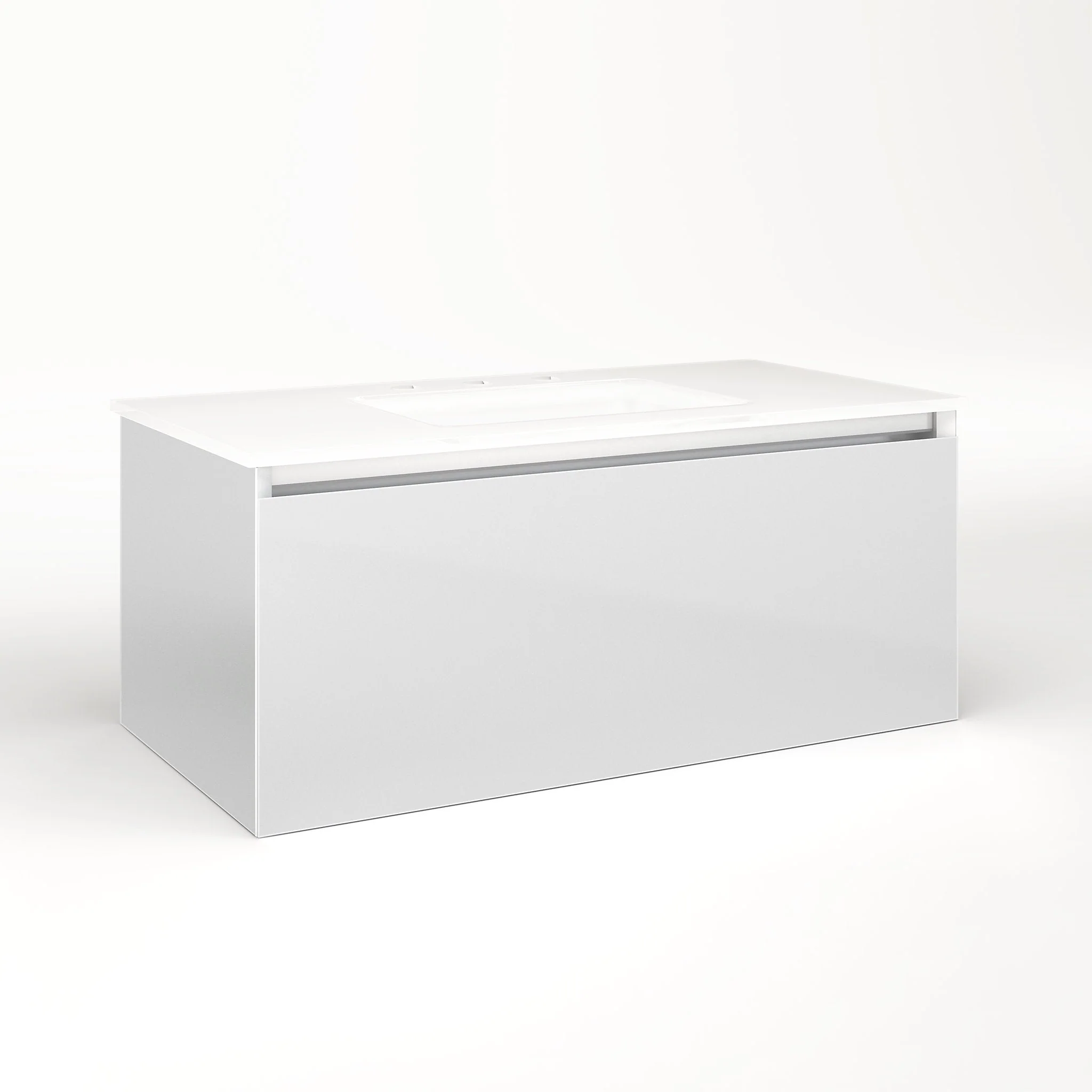robern VM36H2D18F19N Cartesian Vanity, 36" x 15" x 18", Satin White, Full Drawer, No Night Light
