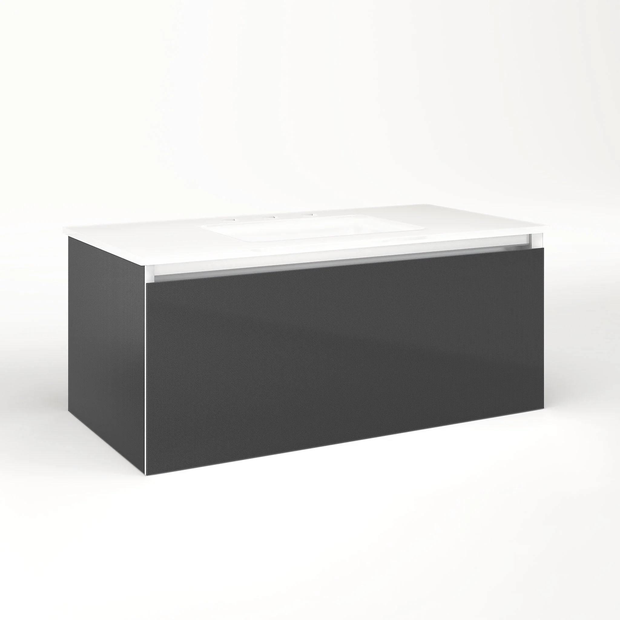 robern VM36H2D18P24N Cartesian Vanity, 36" x 15" x 18", Smoke Screen, Plumbing Drawer, No Night Light