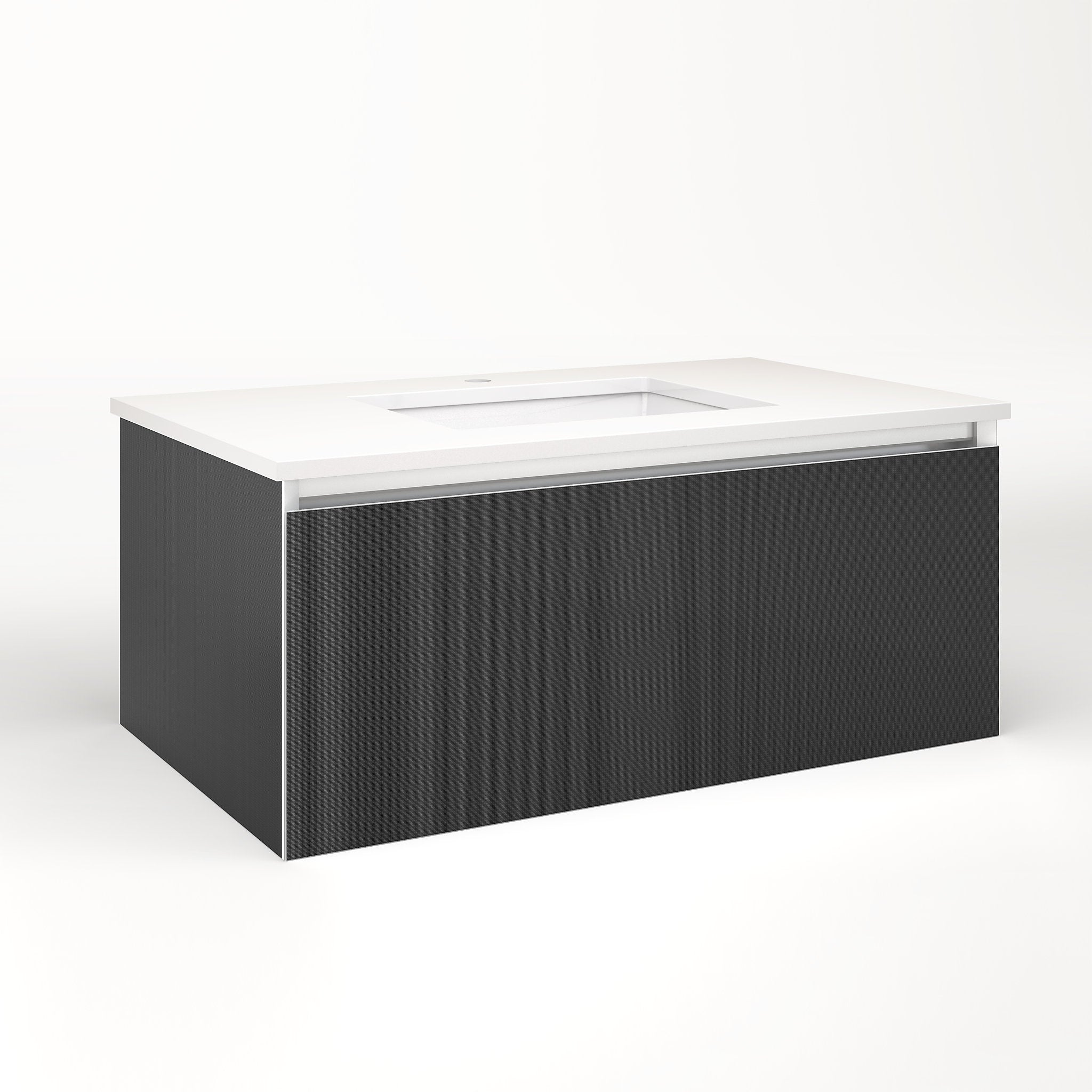 robern VM36H2D21F24N Cartesian Vanity, 36" x 15" x 21", Smoke Screen, Full Drawer, No Night Light