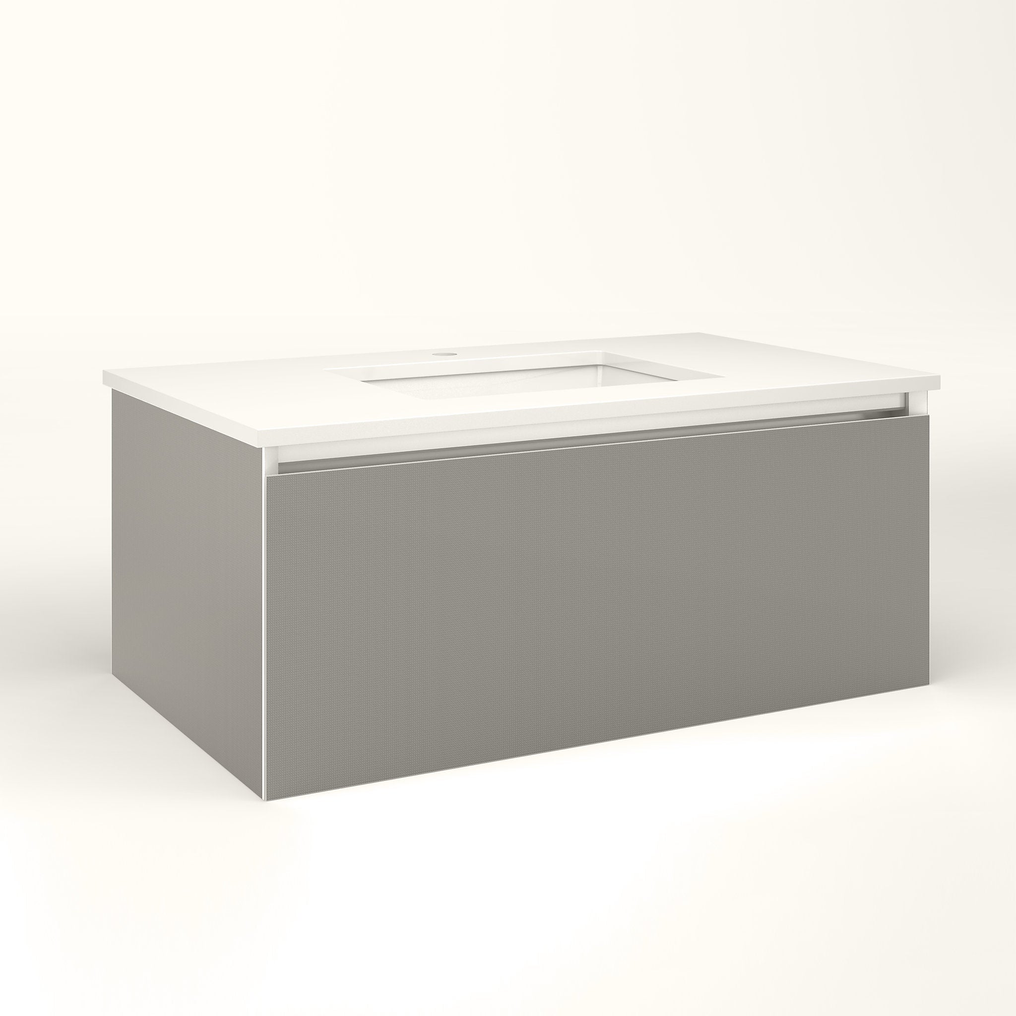 robern VM36H2D21F25S Cartesian Vanity, 36" x 15" x 21", Silver Screen, Full Drawer, Selectable Night Light, 2700K/4000K Temperature (Warm/Cool Light)