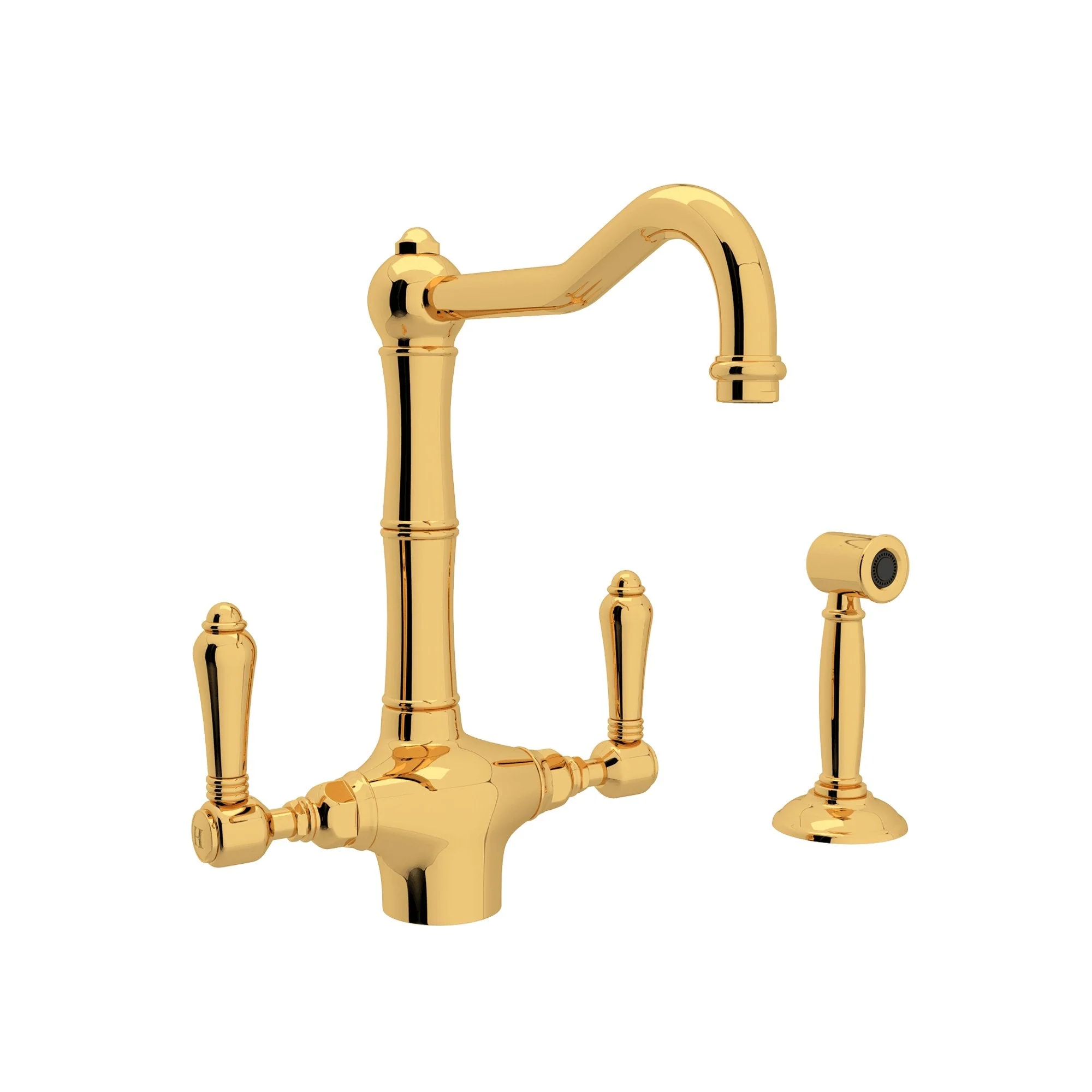 ROHL A1679WS Acqui® Two Handle Kitchen Faucet With Side Spray - Image 2