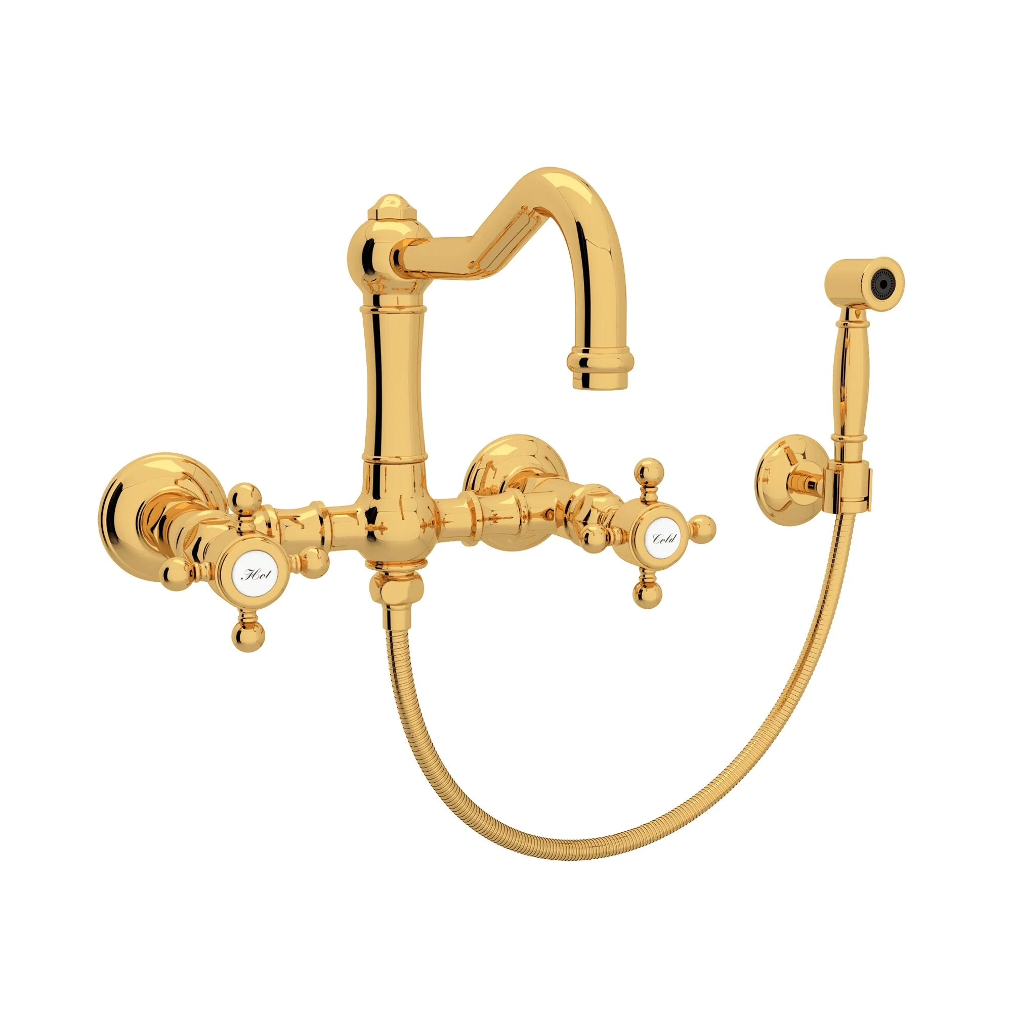 ROHL A1456WS Acqui® Wall Mount Bridge Kitchen Faucet With Sidespray And Column Spout - Image 2