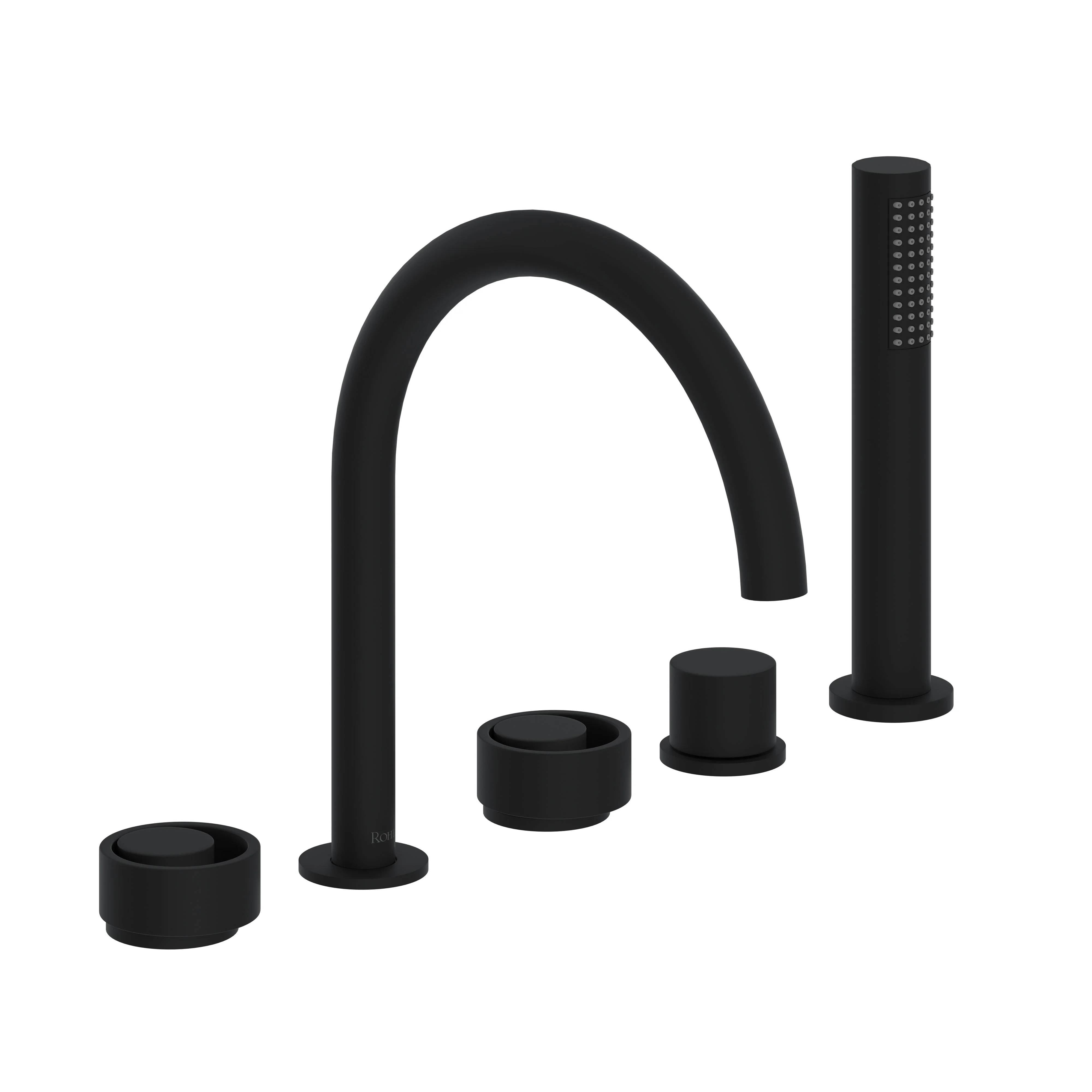 ROHL EC06D5 Eclissi 5-Hole Deck Mount Tub Filler With C-Spout - Image 2