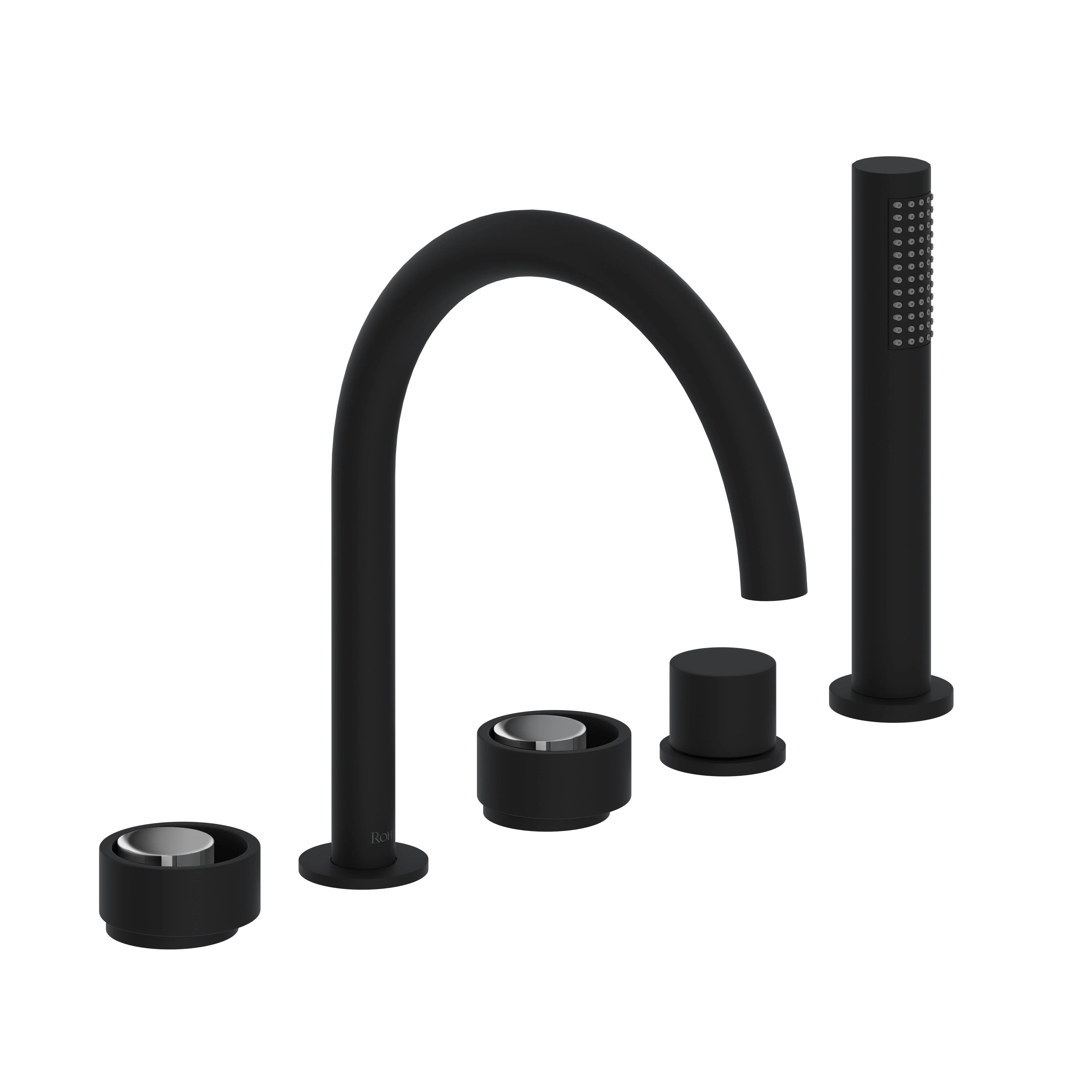 ROHL EC06D5 Eclissi 5-Hole Deck Mount Tub Filler With C-Spout - Image 3