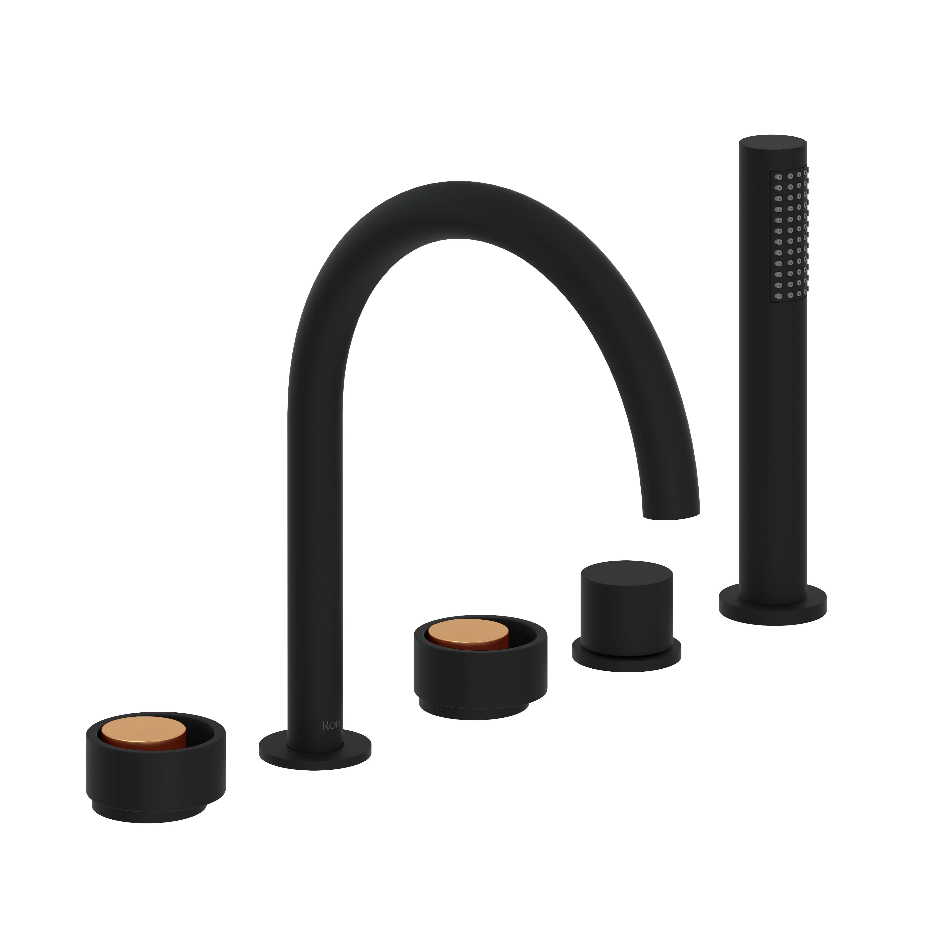 ROHL EC06D5 Eclissi 5-Hole Deck Mount Tub Filler With C-Spout - Image 4
