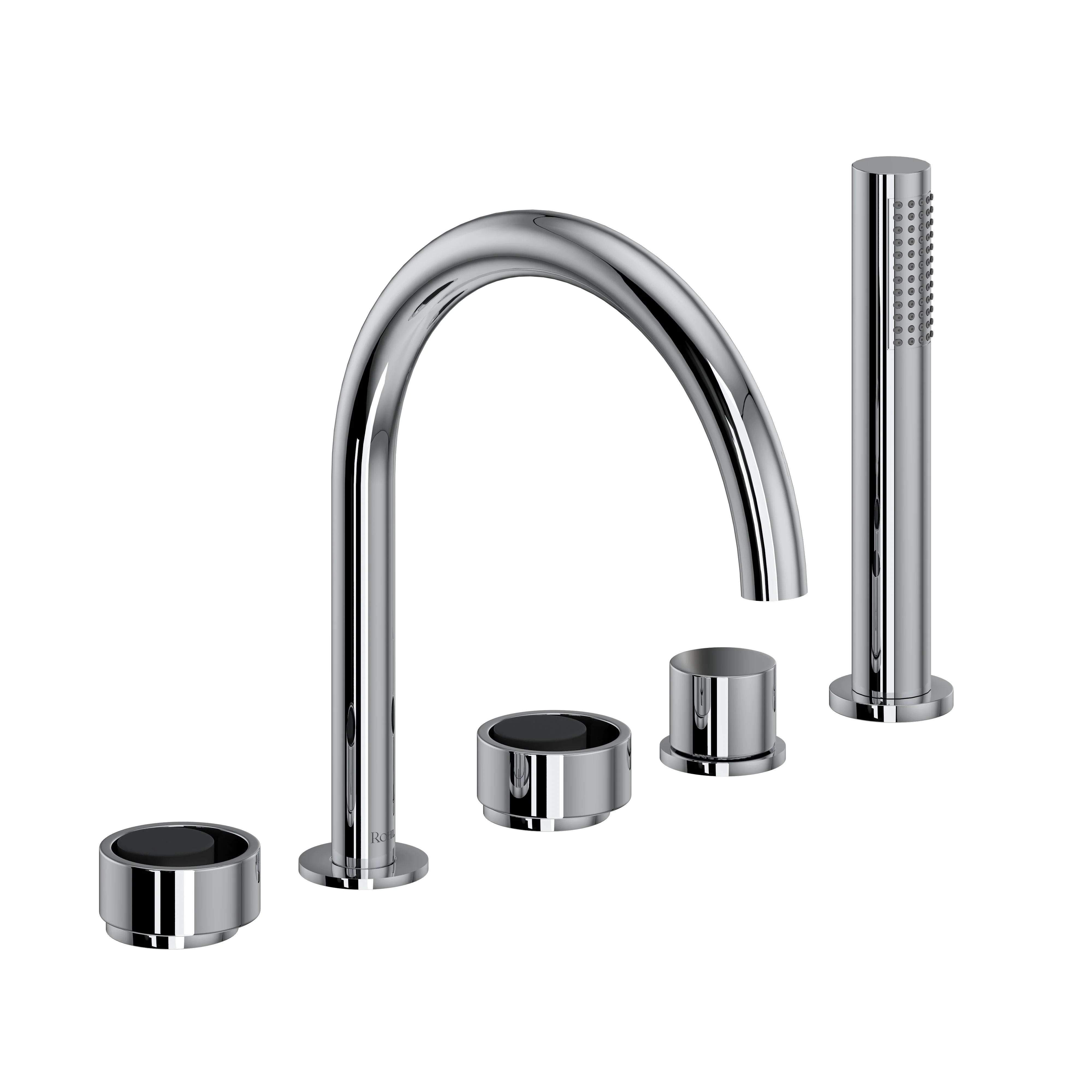 ROHL EC06D5 Eclissi 5-Hole Deck Mount Tub Filler With C-Spout - Image 6