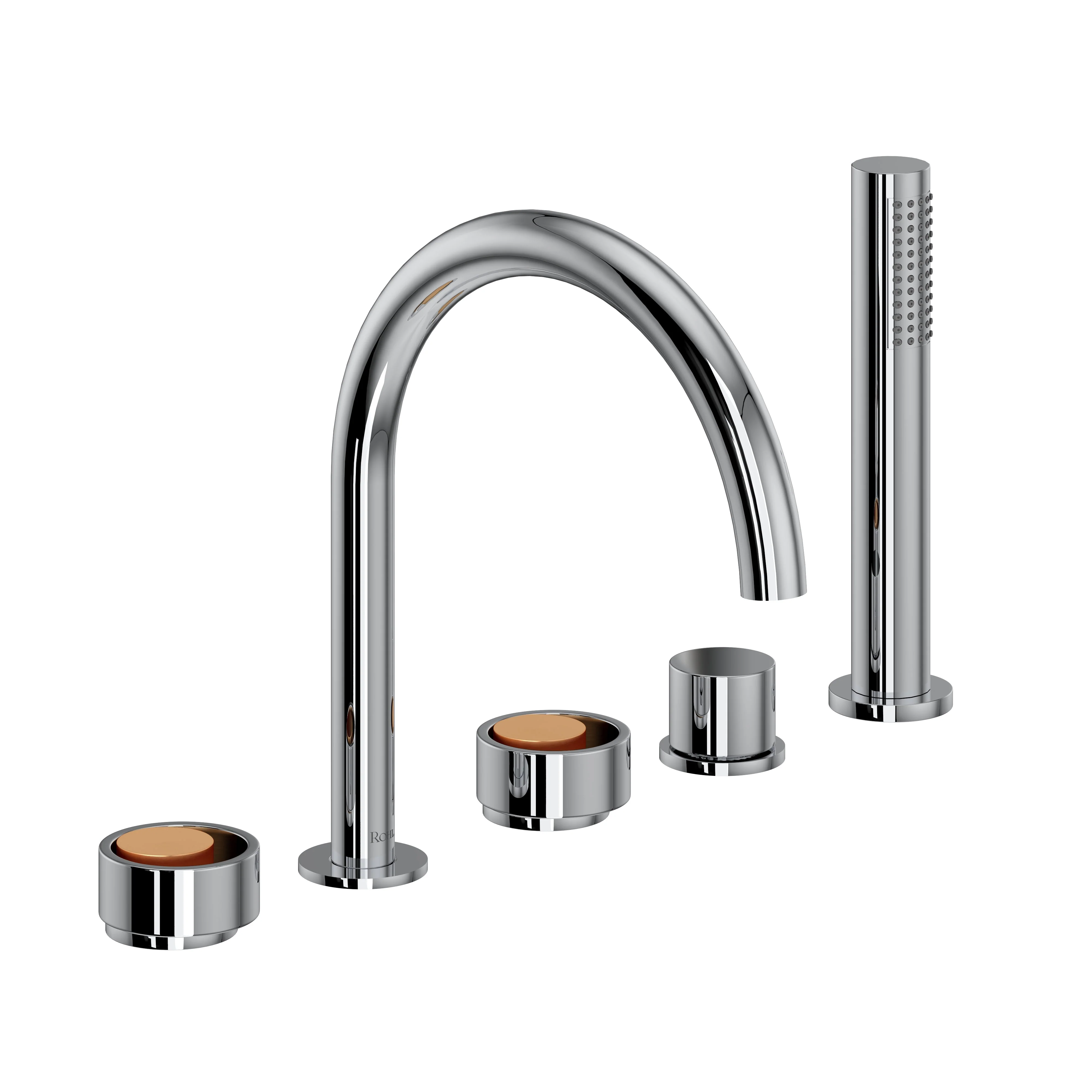 ROHL EC06D5 Eclissi 5-Hole Deck Mount Tub Filler With C-Spout - Image 7