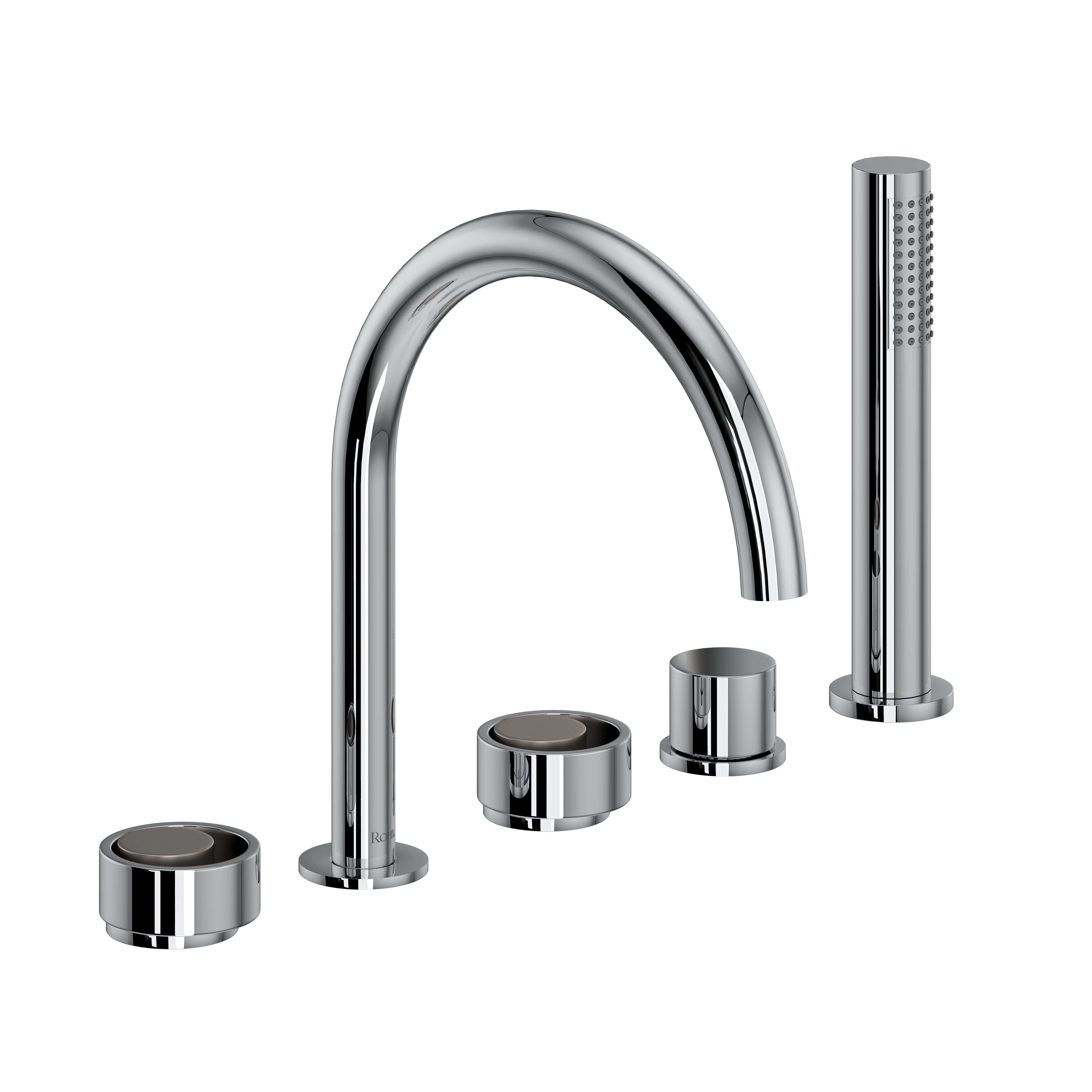 ROHL EC06D5 Eclissi 5-Hole Deck Mount Tub Filler With C-Spout - Image 8
