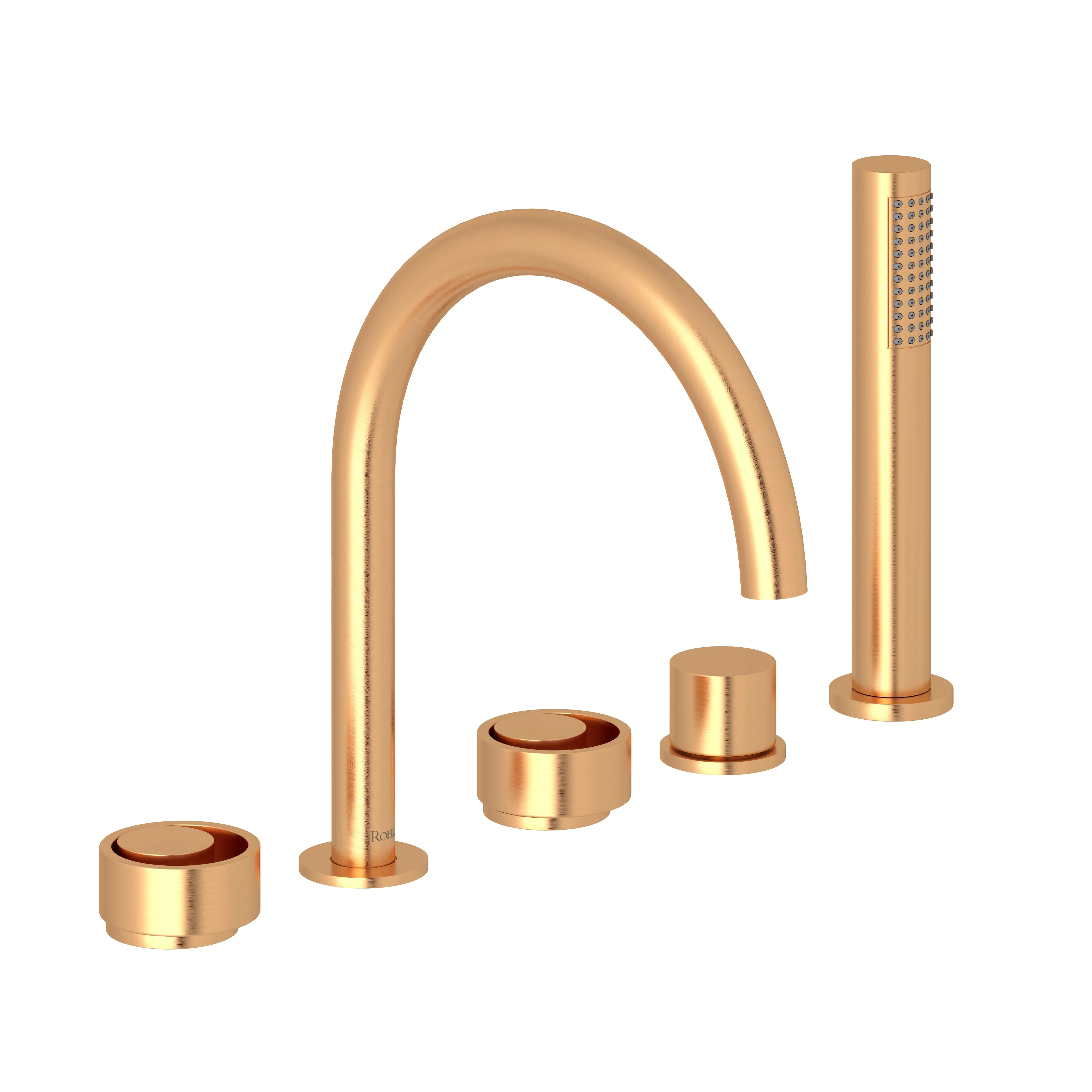 ROHL EC06D5 Eclissi 5-Hole Deck Mount Tub Filler With C-Spout - Image 9