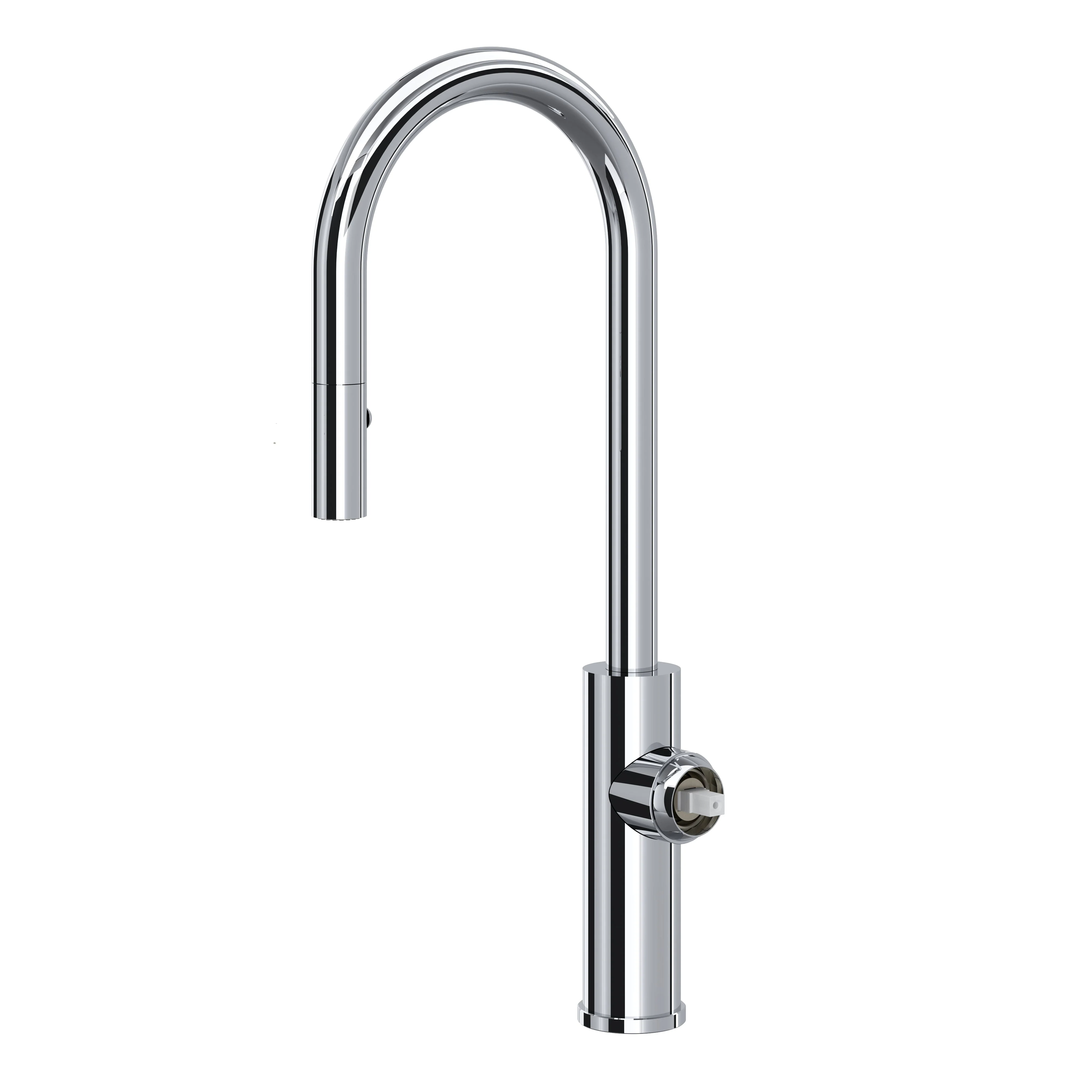 ROHL EC65D1 Eclissi Pull-Down Bar/Food Prep Kitchen Faucet with C-Spout - Less Handle