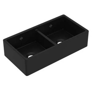 Shaws MS3518 35" Shaker Double Bowl Apron Front Fireclay Kitchen Sink - Image 2